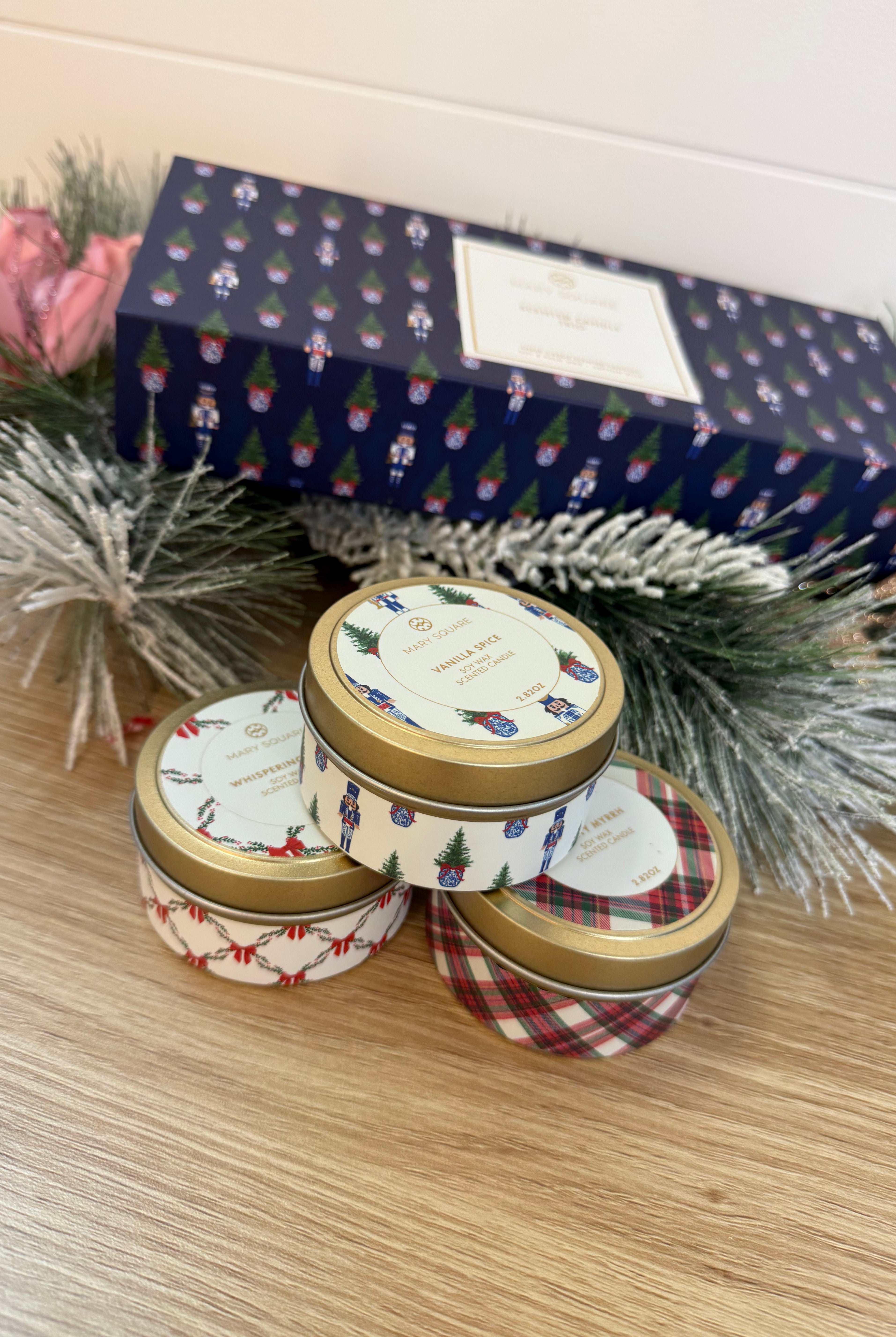 Mary Square Candle Set of Three-350 Holiday-Mary Square-The Lovely Closet, Women's Fashion Boutique in Alexandria, KY