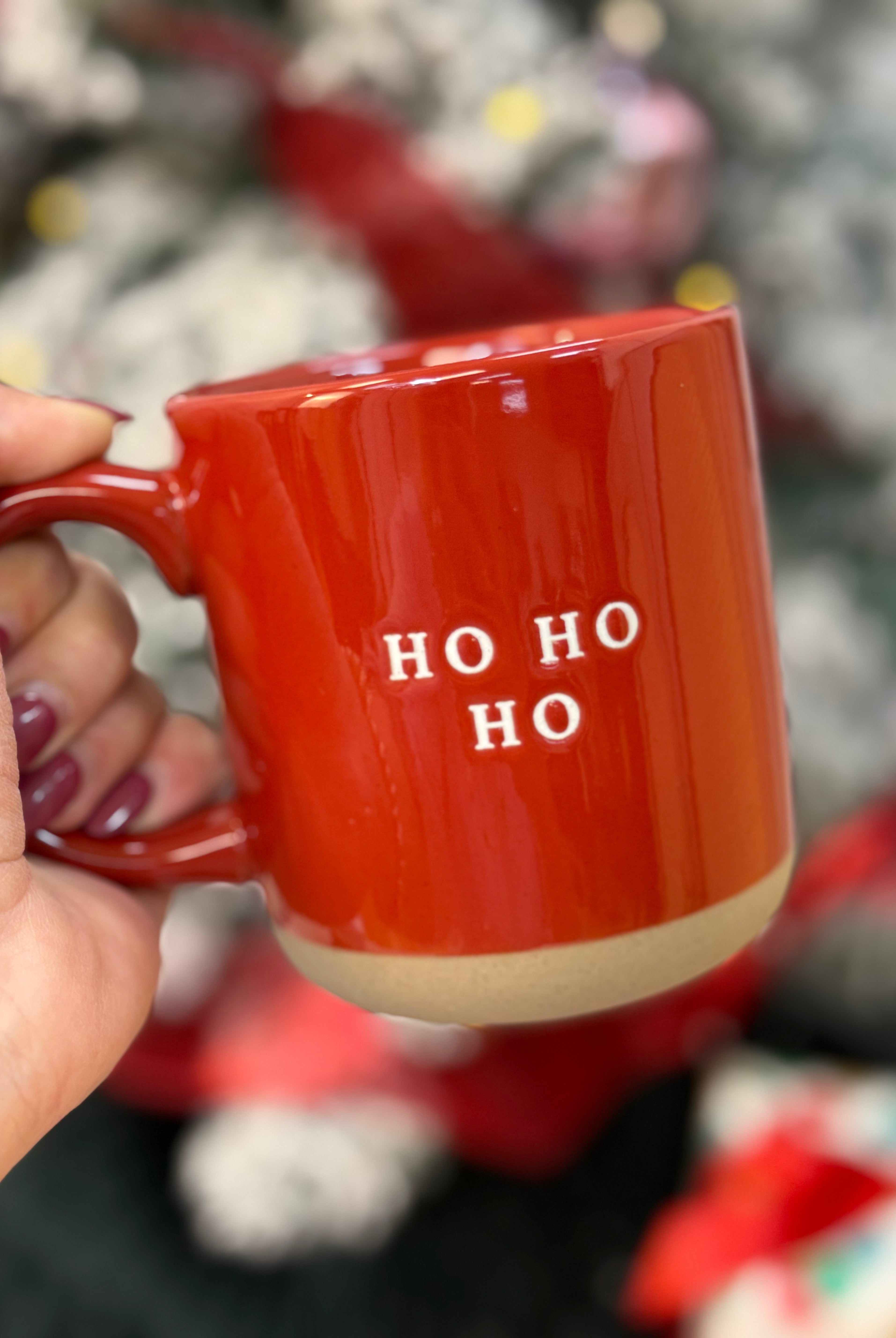 Ho Ho Ho Red Stoneware Coffee Mug-310 Gift-Sweet Water Decor-The Lovely Closet, Women's Fashion Boutique in Alexandria, KY