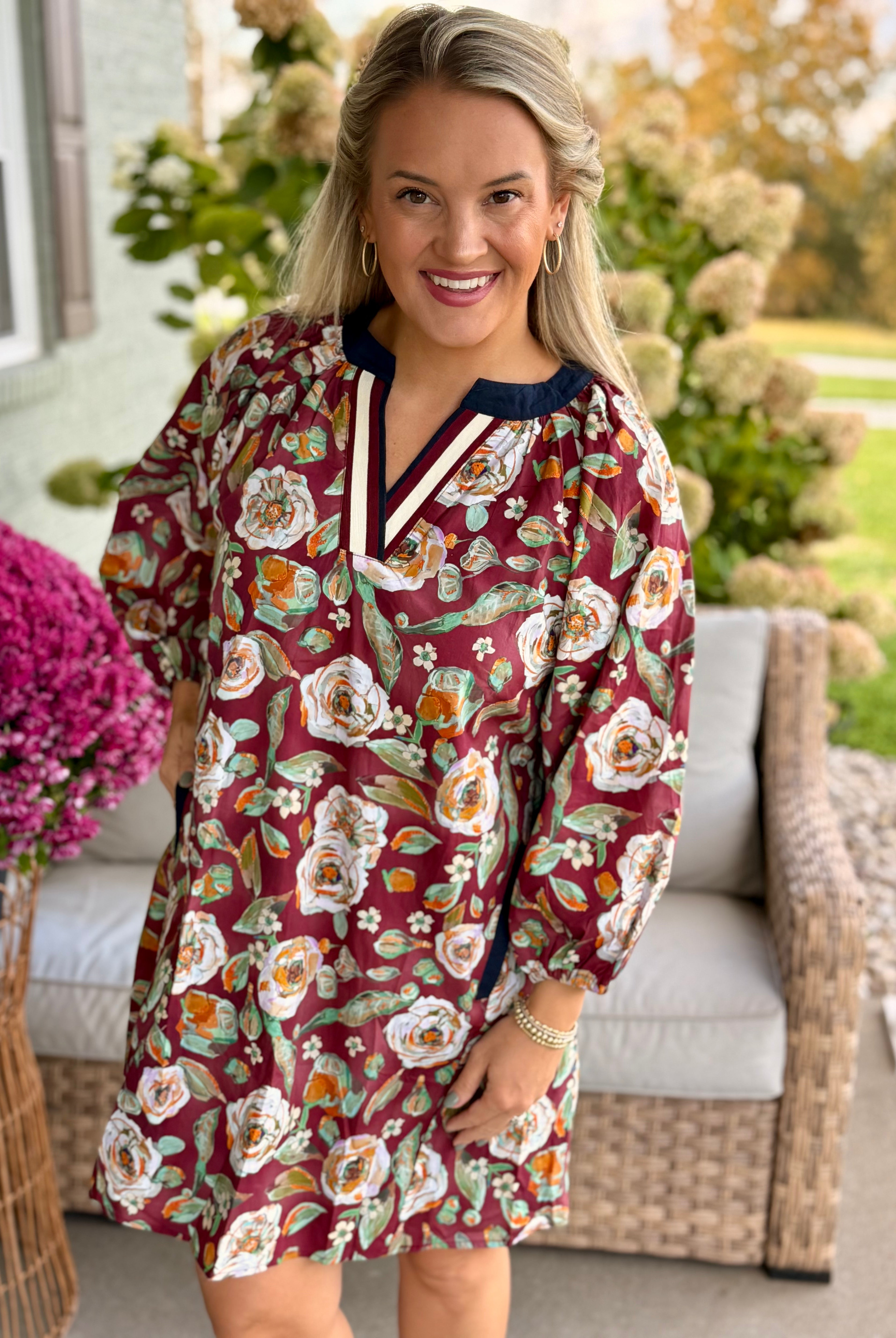 Harvest Happiness Dress-180 Dresses-Umgee-The Lovely Closet, Women's Fashion Boutique in Alexandria, KY