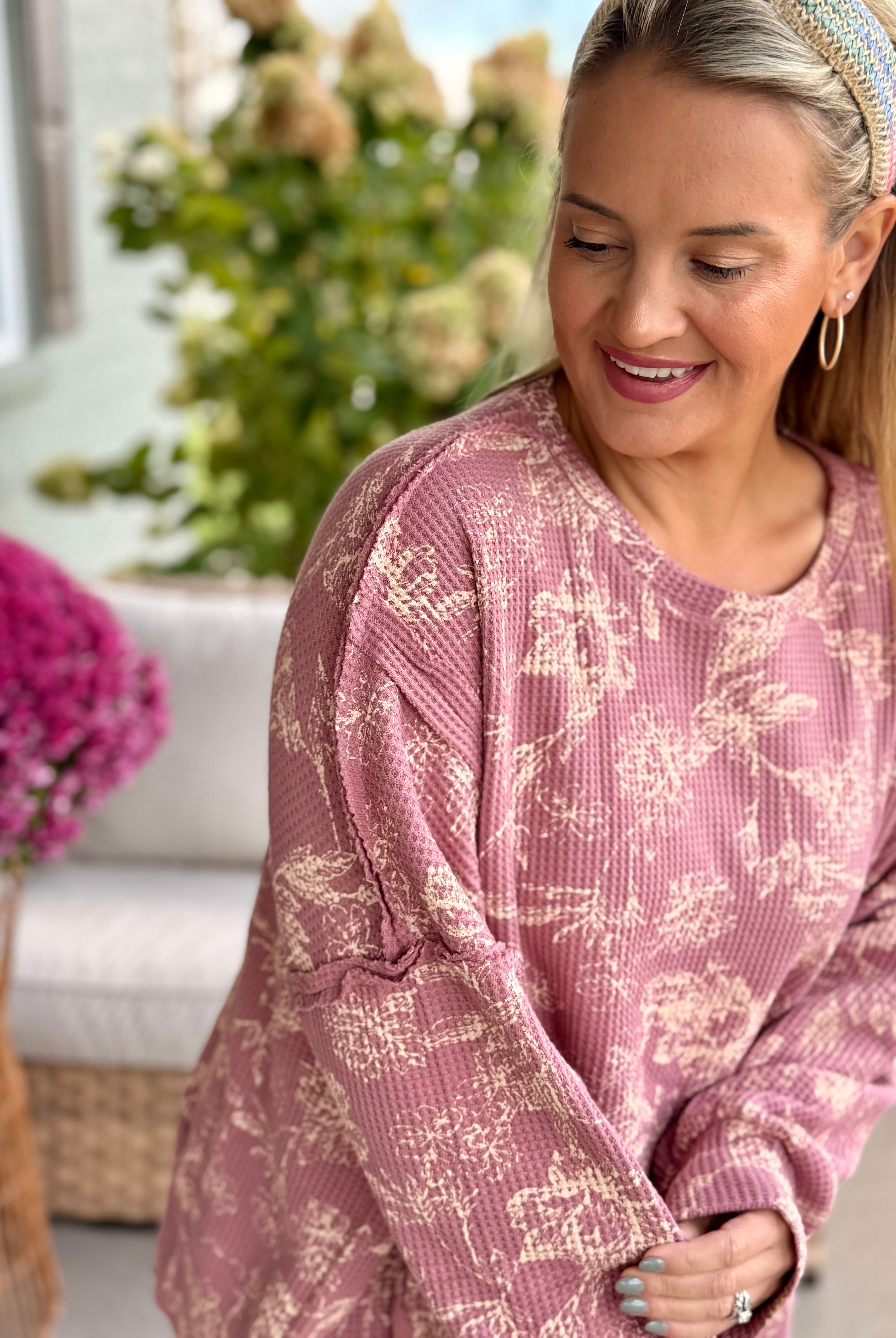 Berry Bliss Oversized Pullover-110 Long Sleeve Top-Bibi-The Lovely Closet, Women's Fashion Boutique in Alexandria, KY