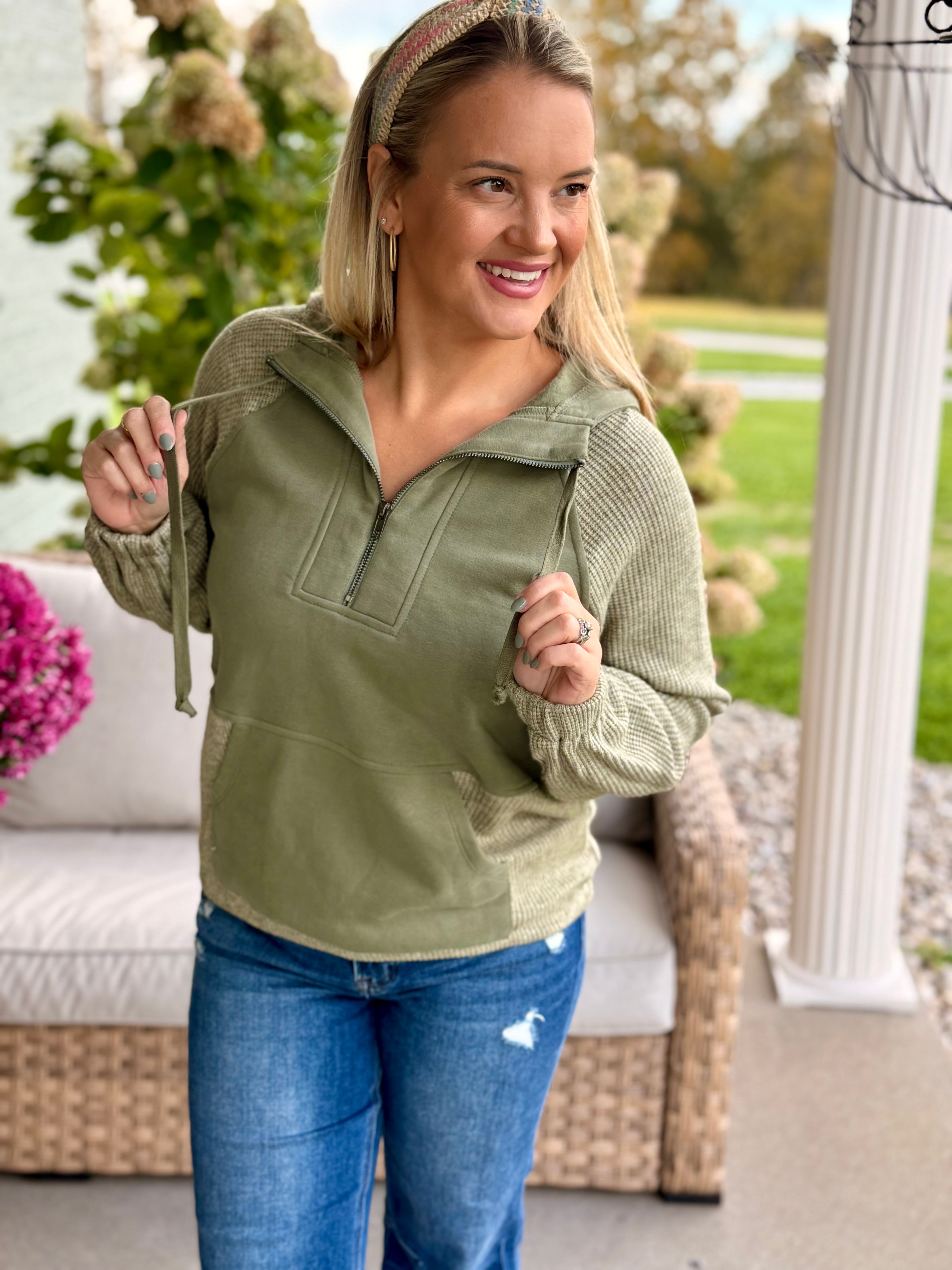 Season's Best Hooded Pullover-110 Long Sleeve Top-Doe and Rae-The Lovely Closet, Women's Fashion Boutique in Alexandria, KY