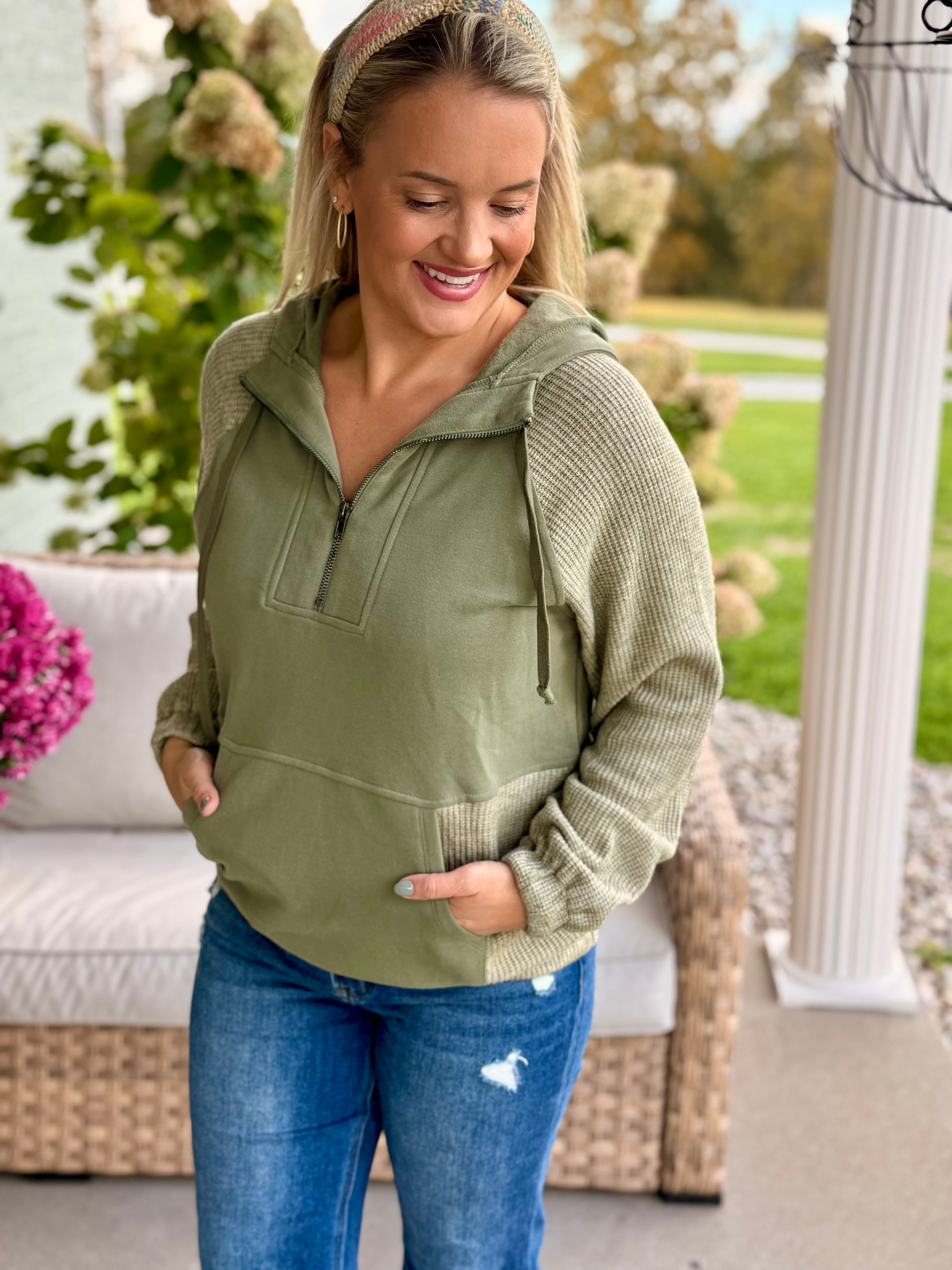 Season's Best Hooded Pullover-110 Long Sleeve Top-Doe and Rae-The Lovely Closet, Women's Fashion Boutique in Alexandria, KY