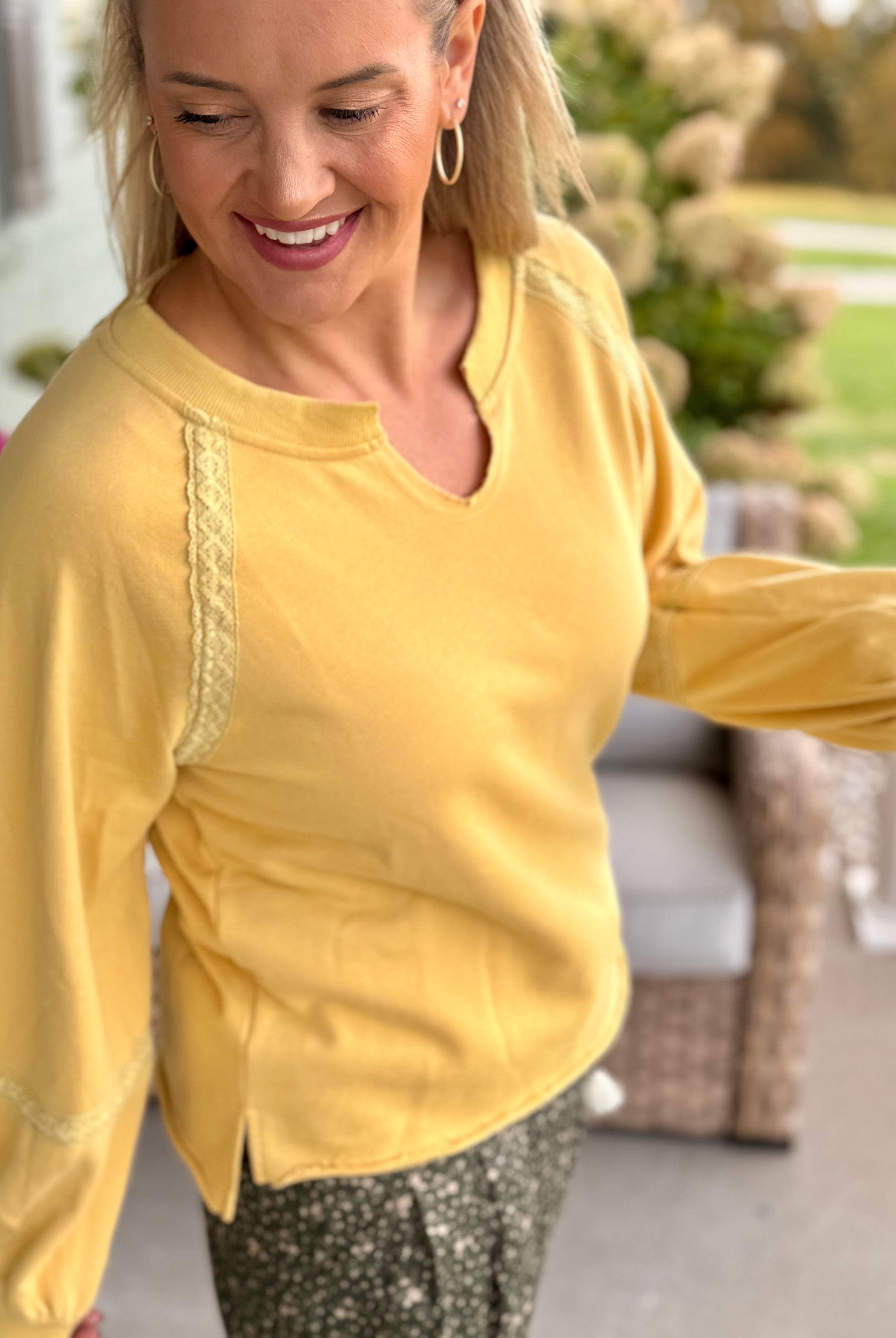 Marigold Fields Pullover-150 Sweatshirts-Anniewear-The Lovely Closet, Women's Fashion Boutique in Alexandria, KY