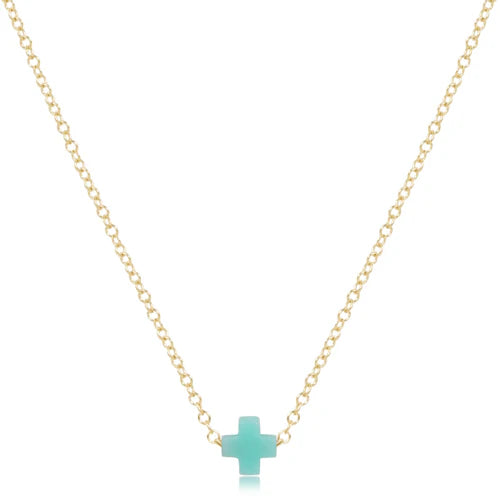 16” Necklace Gold - Signature Cross Small-260 eNewton-enewton-The Lovely Closet, Women's Fashion Boutique in Alexandria, KY