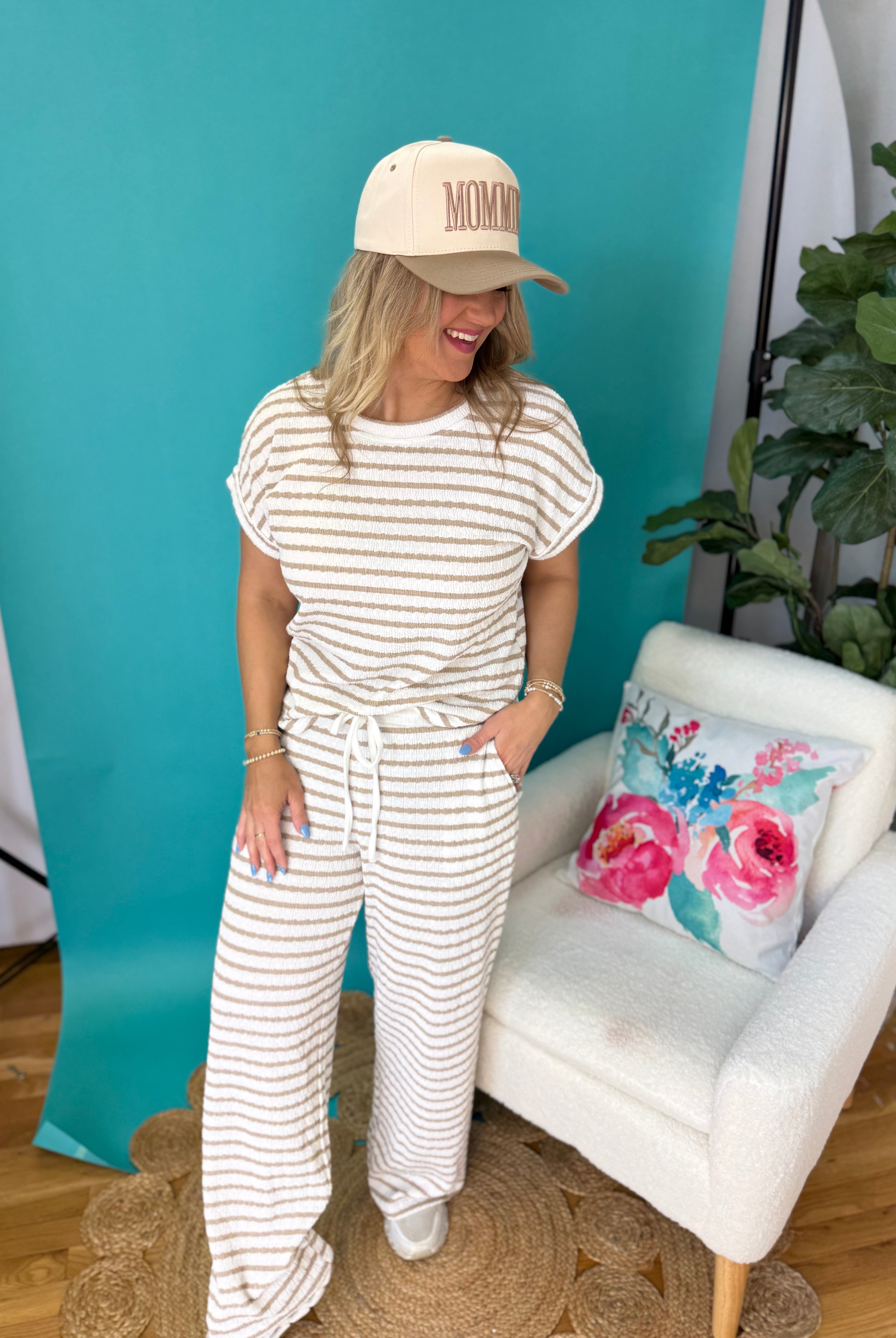 Relax and Repeat Wide Leg Lounge Pants - Taupe-240 Pants-Blu Pepper-The Lovely Closet, Women's Fashion Boutique in Alexandria, KY