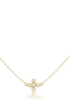 Choker Simplicity Chain Gold - Classic Beaded Signature Cross Gold-260 eNewton-enewton-The Lovely Closet, Women's Fashion Boutique in Alexandria, KY