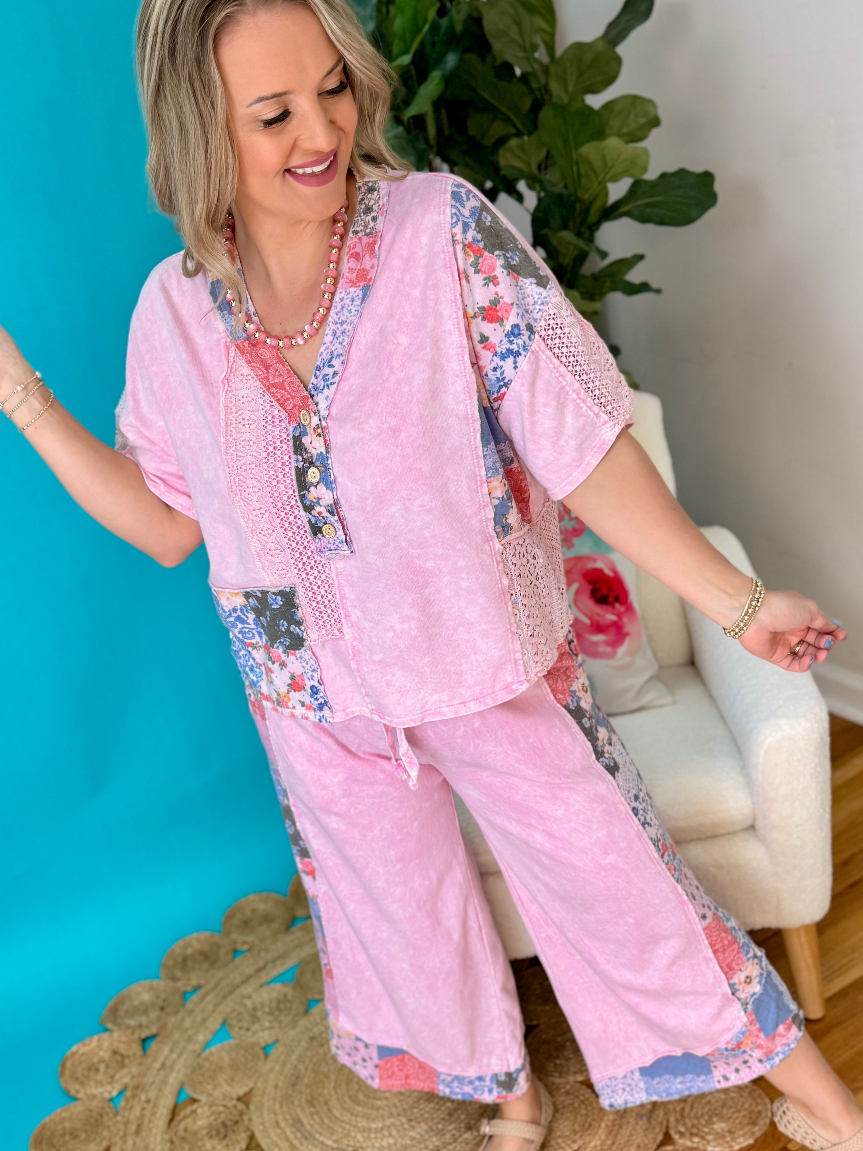 Cloud Nine Mineral Wash Cropped Pants-240 Pants-J.Her-The Lovely Closet, Women's Fashion Boutique in Alexandria, KY