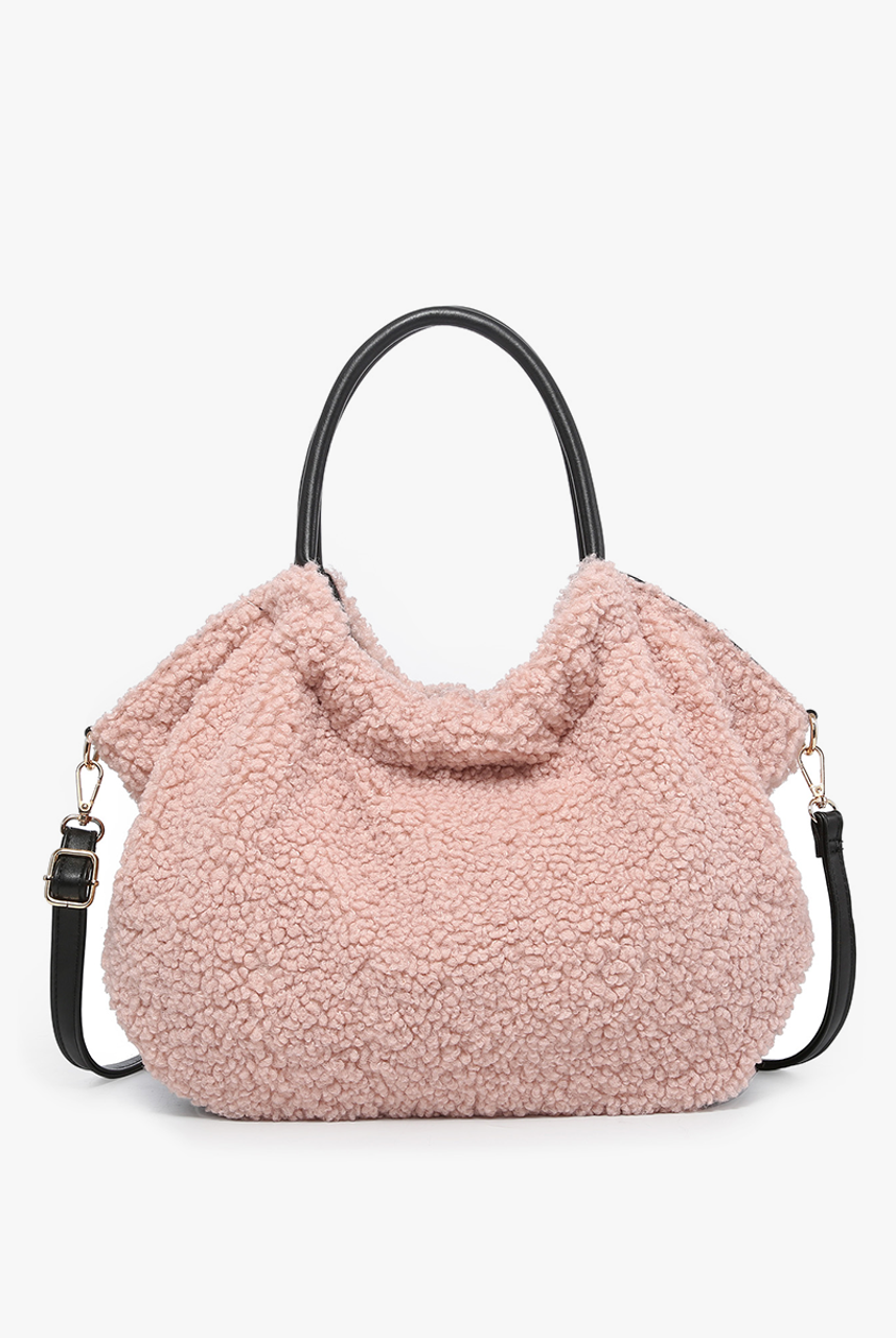 BLACK FRIDAY 9AM - TEDDY SHERPA SATCHEL BAG-290 Bag/Handbags-The Lovely Closet-The Lovely Closet, Women's Fashion Boutique in Alexandria, KY