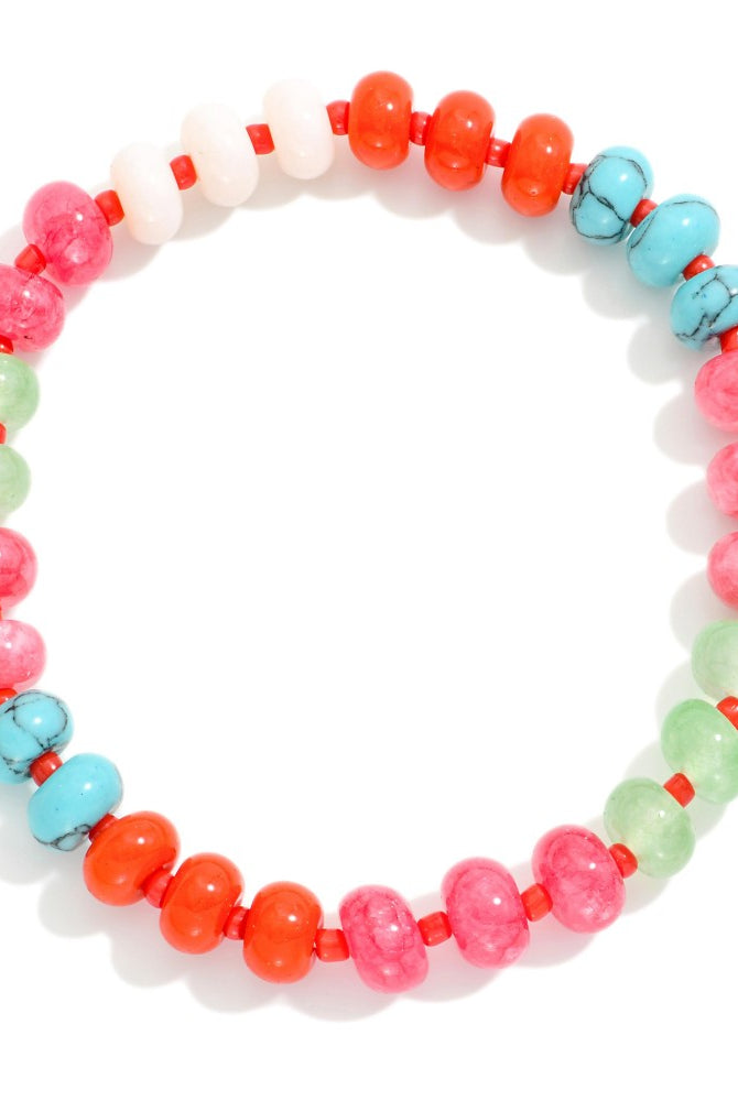 Candy Bead Stretch Bracelets - Red Multi-250 Jewelry-judson-The Lovely Closet, Women's Fashion Boutique in Alexandria, KY
