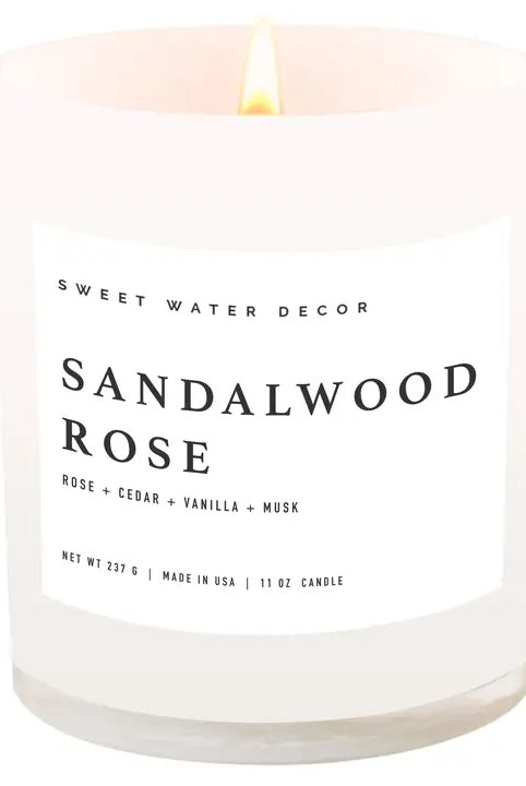 Sandalwood Rose 11 oz Soy Candle-310 Gift-Sweet Water Decor-The Lovely Closet, Women's Fashion Boutique in Alexandria, KY