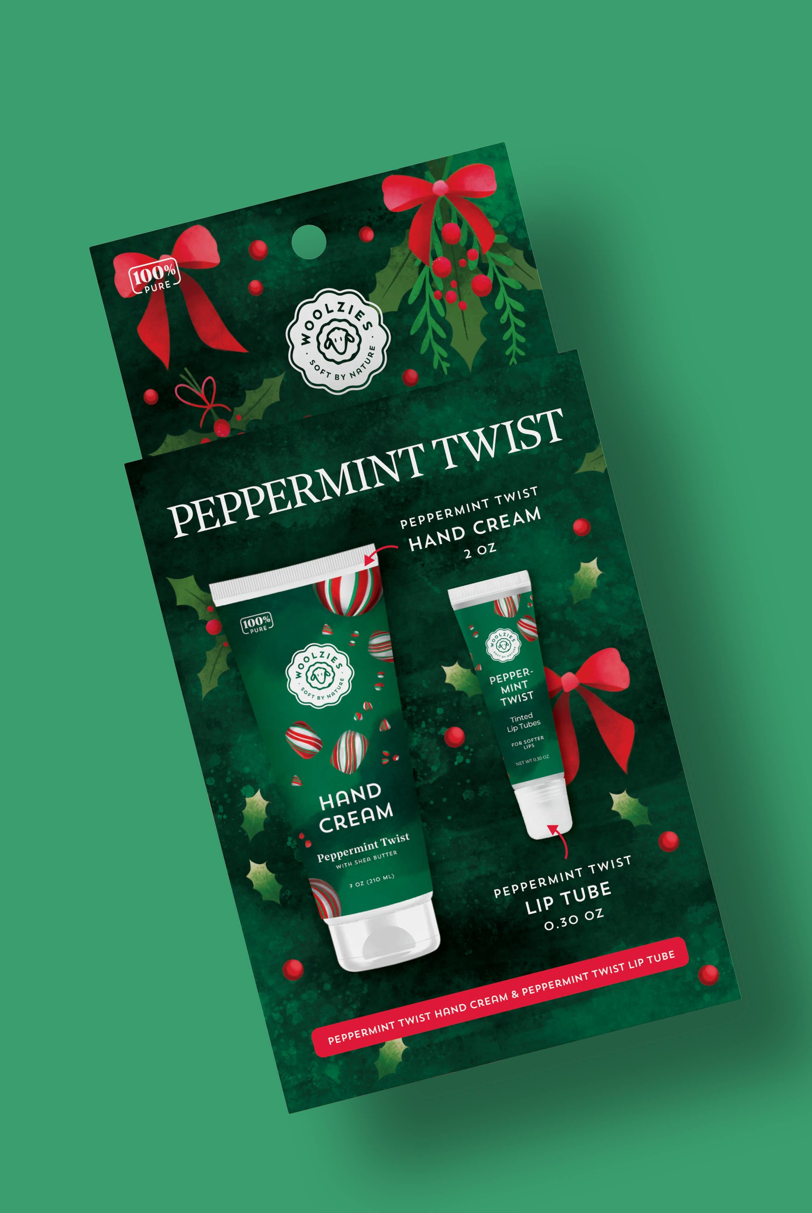 Peppermint Twist Hand Cream & Lip Mask Duo – Holiday Set-350 Holiday-Woolzies-The Lovely Closet, Women's Fashion Boutique in Alexandria, KY