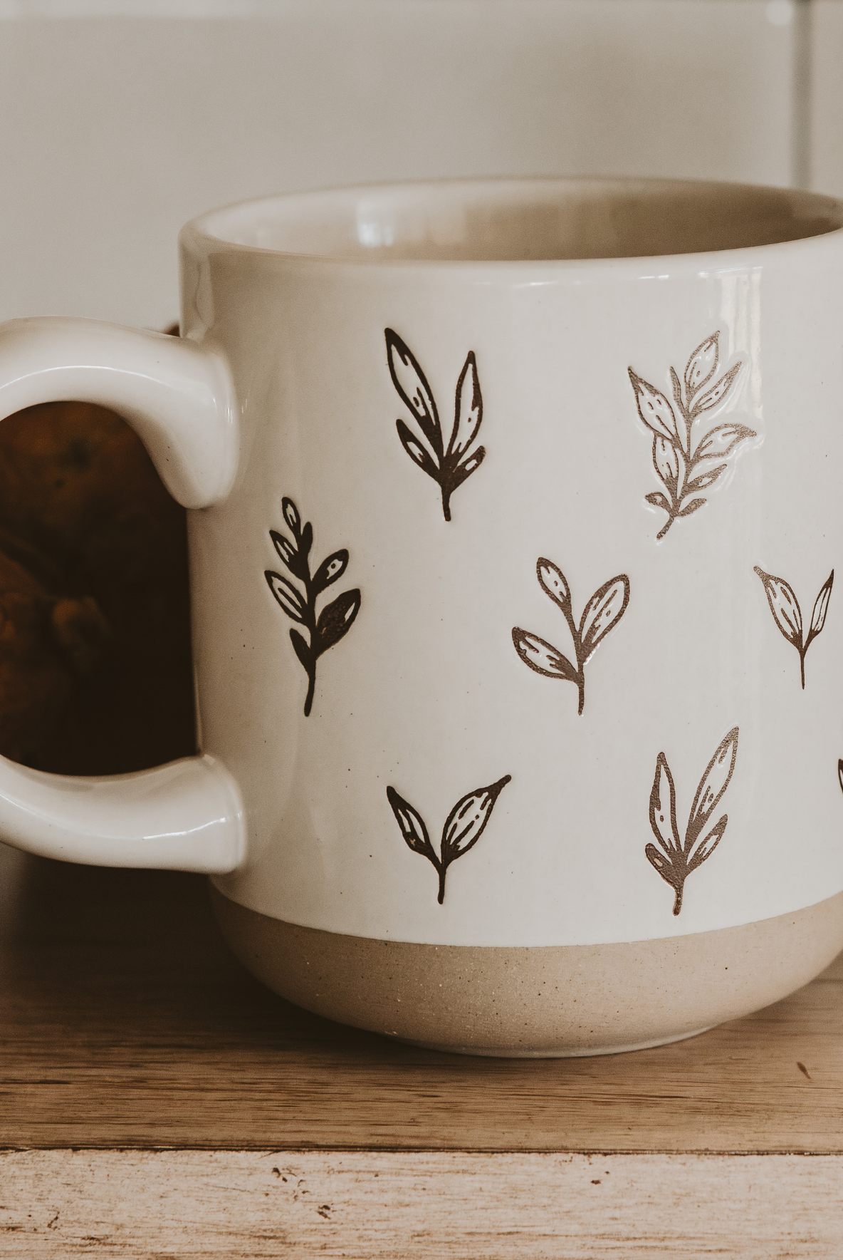 Brown Leaves Stoneware Coffee Mug-310 Gift-Sweet Water Decor-The Lovely Closet, Women's Fashion Boutique in Alexandria, KY