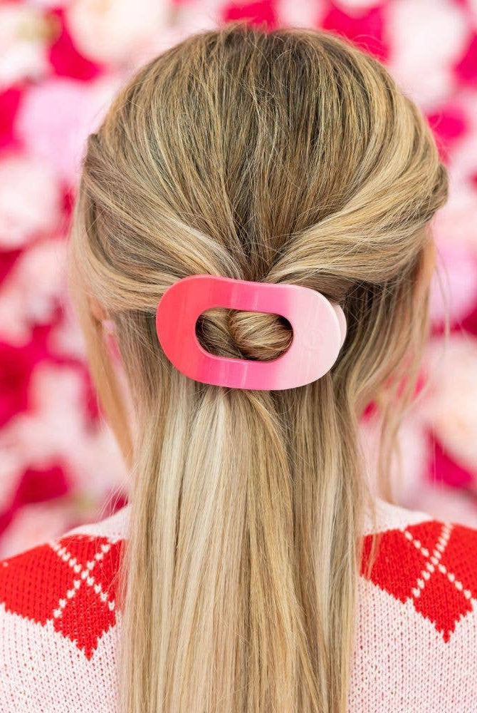 Flat Round Hair Clip | Small | Kiss & Tell-300 Headwear-TELETIES-The Lovely Closet, Women's Fashion Boutique in Alexandria, KY