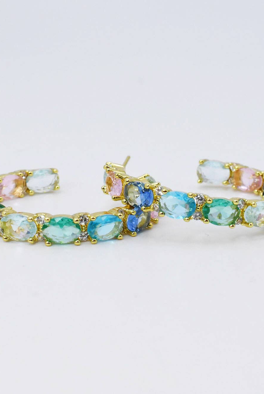 Pastel Dreams Hoop Gold -250 Jewelry-Treasure Jewels Inc.-The Lovely Closet, Women's Fashion Boutique in Alexandria, KY