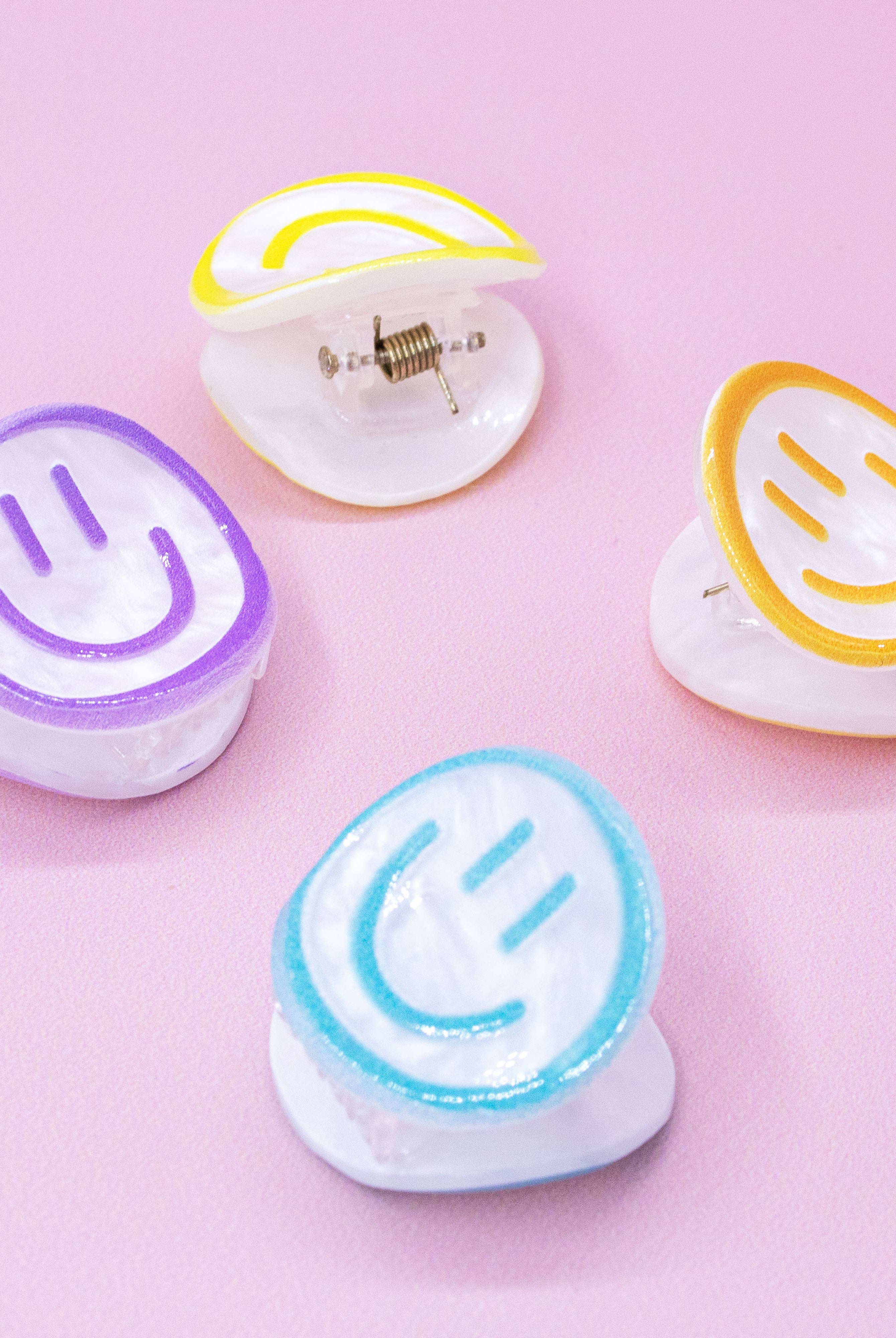 Small Emoji Smiley Face Hair Claw Clips - 4 Pack-310 Gift-Frog Sac-The Lovely Closet, Women's Fashion Boutique in Alexandria, KY