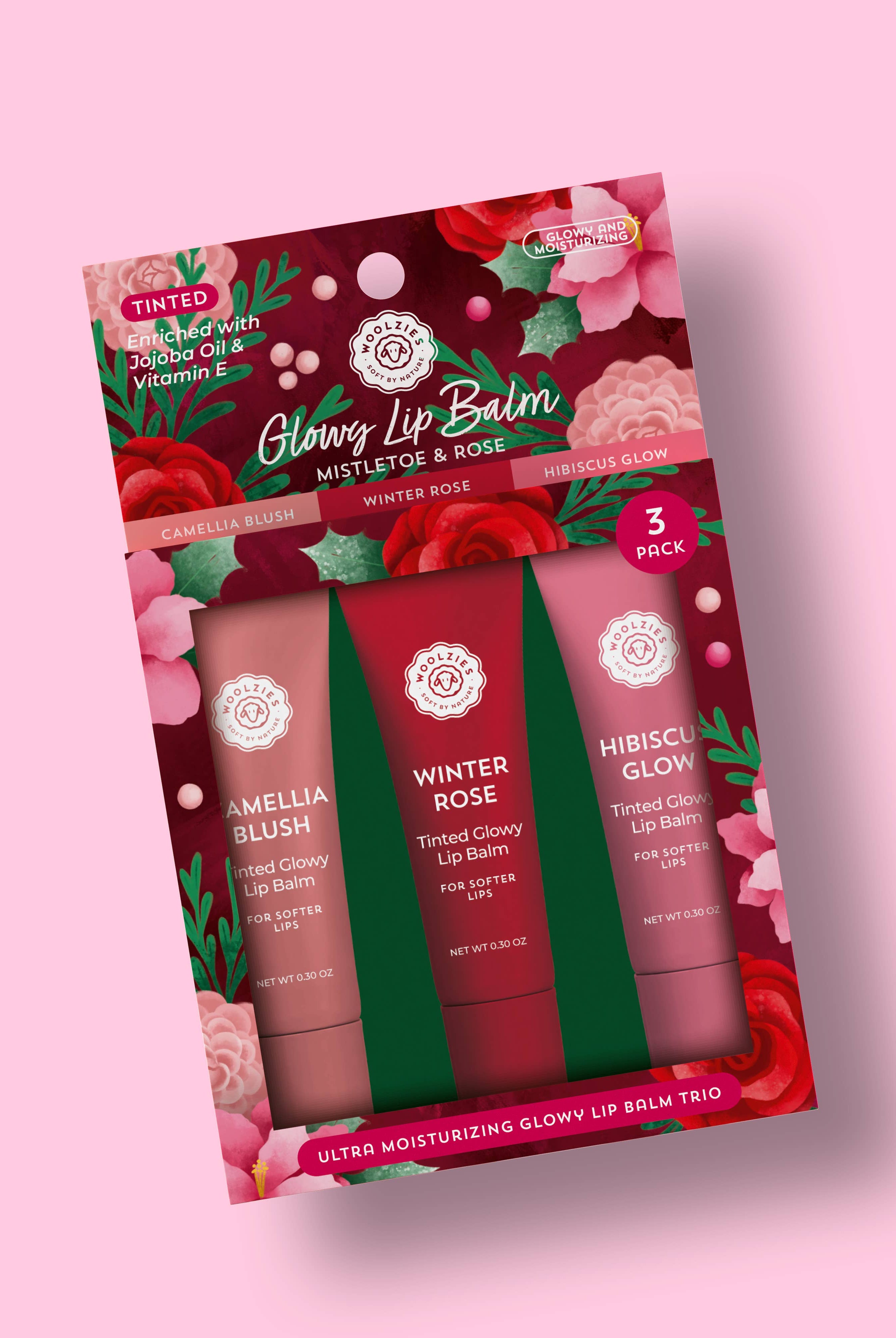 Mistletoe & Rose Glowy Lip Balm Trio-350 Holiday-Woolzies-The Lovely Closet, Women's Fashion Boutique in Alexandria, KY
