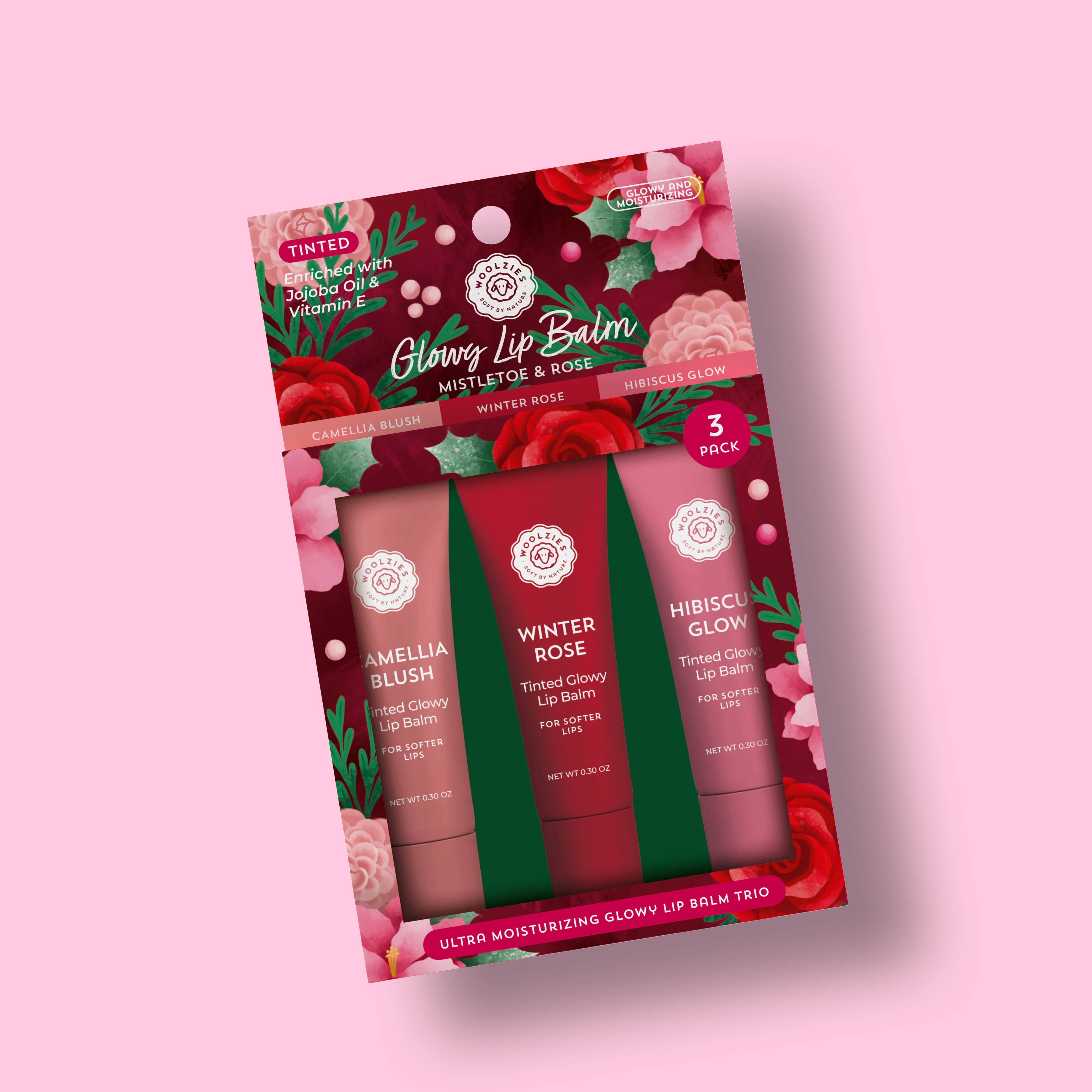 Mistletoe & Rose Glowy Lip Balm Trio-350 Holiday-Woolzies-The Lovely Closet, Women's Fashion Boutique in Alexandria, KY