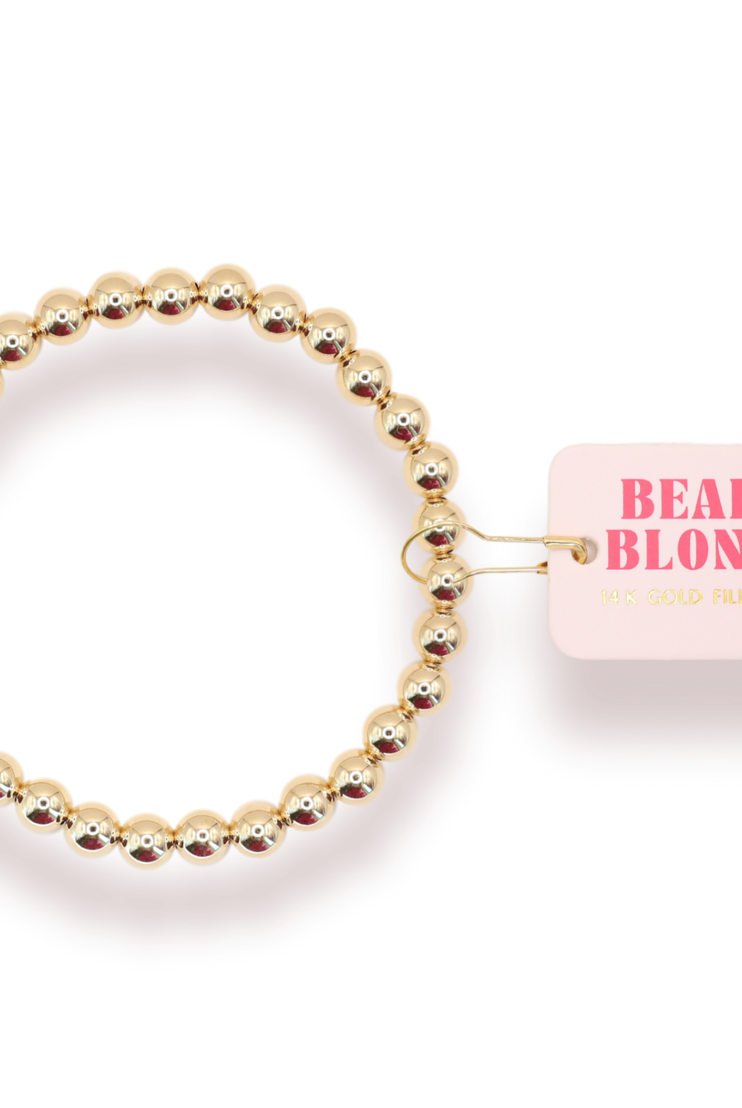 6MM Gold Beaded Bracelet: Standard 6.75 inch-bracelet-Beaded Blondes-The Lovely Closet, Women's Fashion Boutique in Alexandria, KY