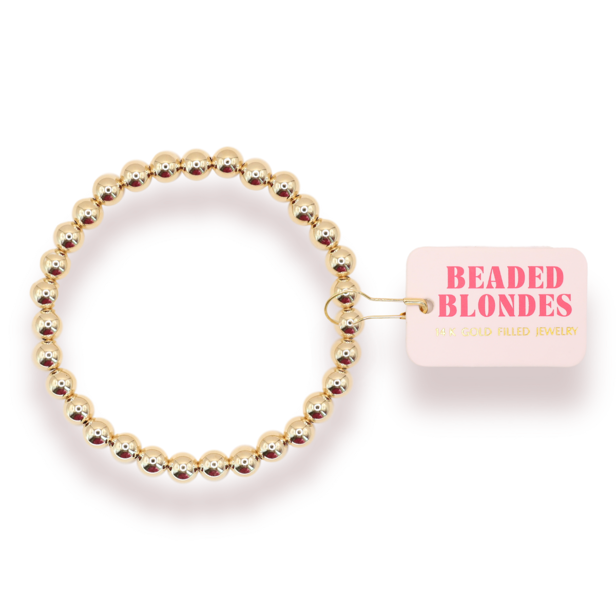 6MM Gold Beaded Bracelet: Standard 6.75 inch-bracelet-Beaded Blondes-The Lovely Closet, Women's Fashion Boutique in Alexandria, KY