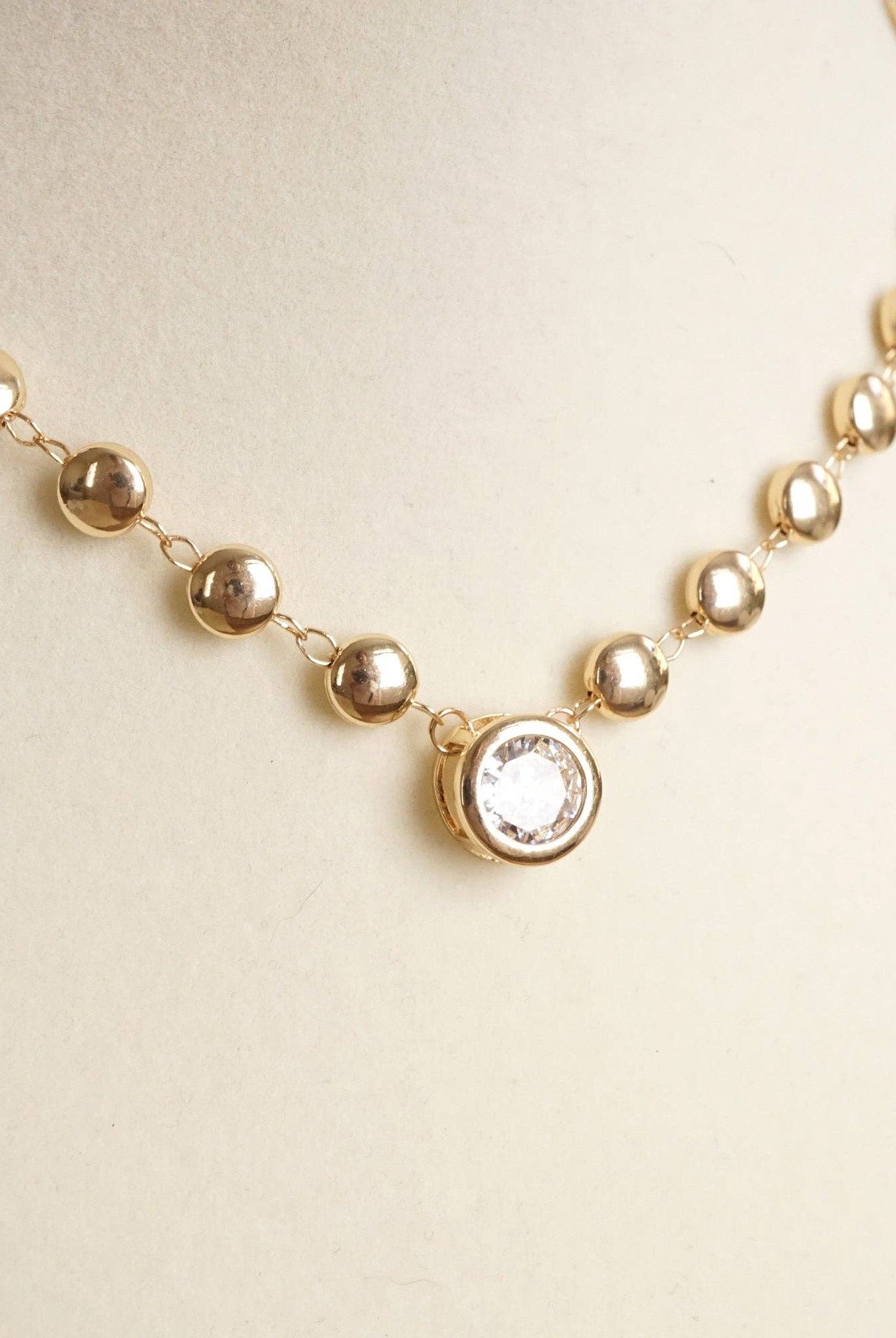 Crystal Pendant Necklace - Gold-250 Jewelry-PennyLine inc-The Lovely Closet, Women's Fashion Boutique in Alexandria, KY