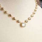 Crystal Pendant Necklace - Gold-250 Jewelry-PennyLine inc-The Lovely Closet, Women's Fashion Boutique in Alexandria, KY