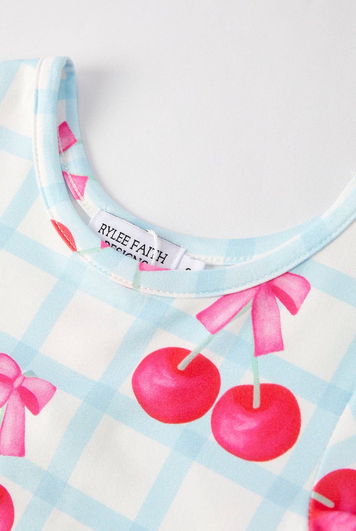 Charming Cherry Plaid Girls' Dress-360 Carolines Closet-Rylee Faith Designs-The Lovely Closet, Women's Fashion Boutique in Alexandria, KY