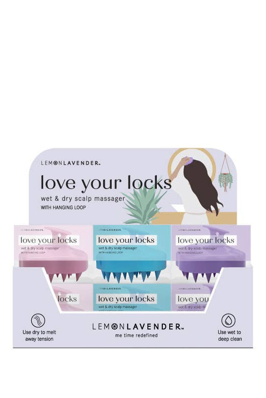 Lemon Lavender Love your Locks Wet & Dry Scalp Massager-310 Gift-DM Merchandising-The Lovely Closet, Women's Fashion Boutique in Alexandria, KY