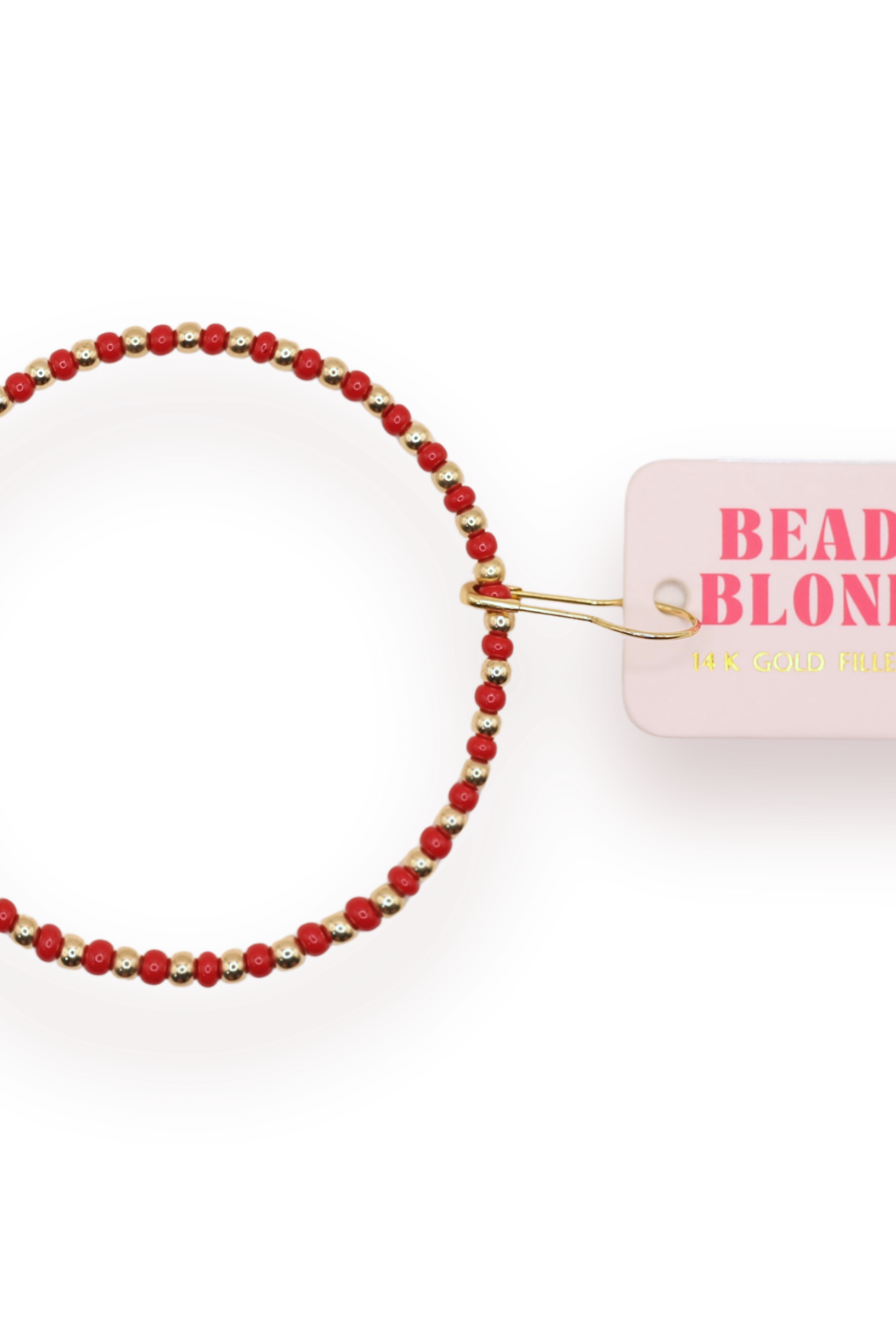 Crimson Red Demi Bracelet: Gold / Extended 7.25 inch-bracelet-Beaded Blondes-The Lovely Closet, Women's Fashion Boutique in Alexandria, KY