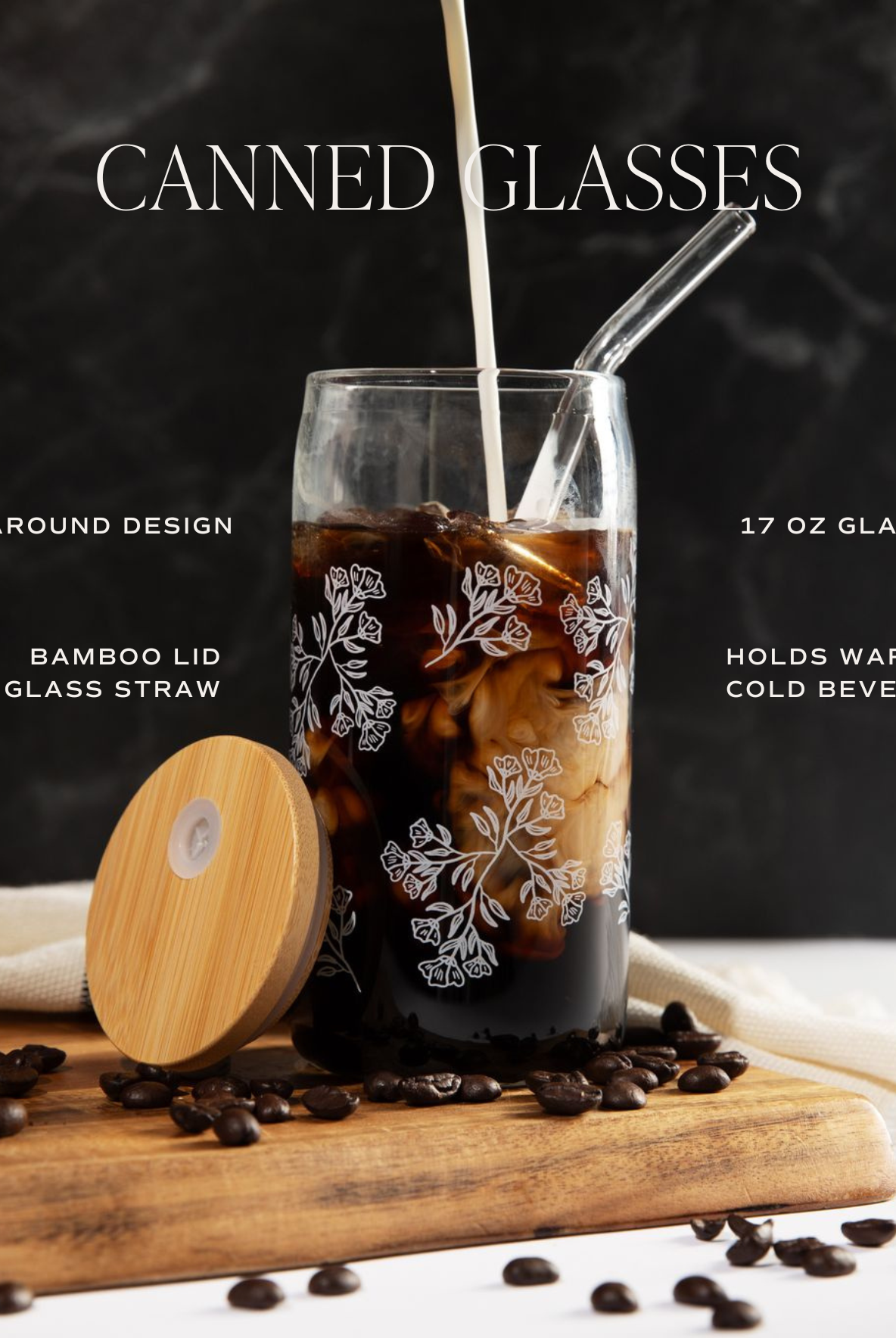 Candy Cane 17 oz Glass w/ Straw & Lid-310 Gift-Sweet Water Decor-The Lovely Closet, Women's Fashion Boutique in Alexandria, KY