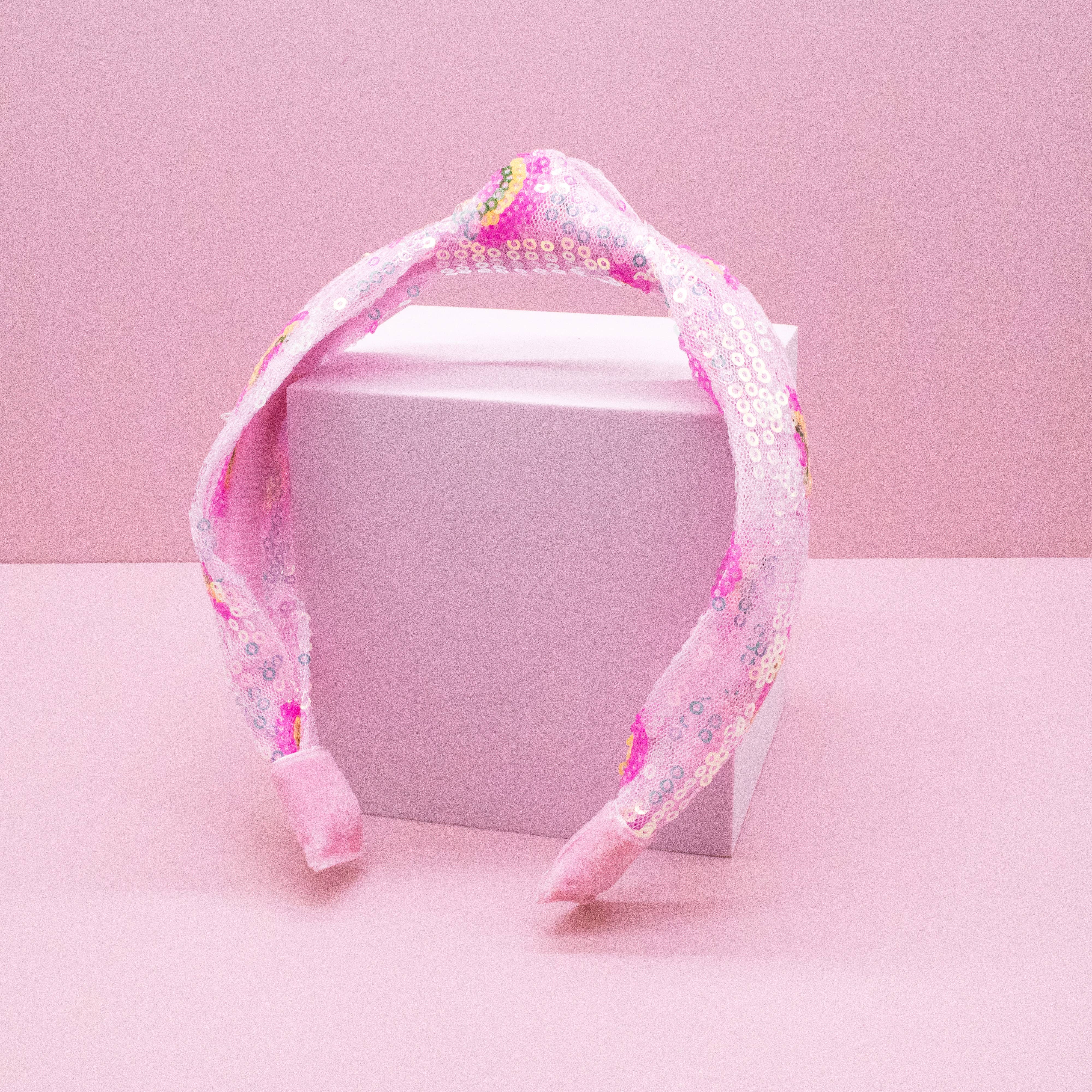 Kids Sequin Knot Headband - Rainbow: Pink-360 Carolines Closet-Frog Sac-The Lovely Closet, Women's Fashion Boutique in Alexandria, KY