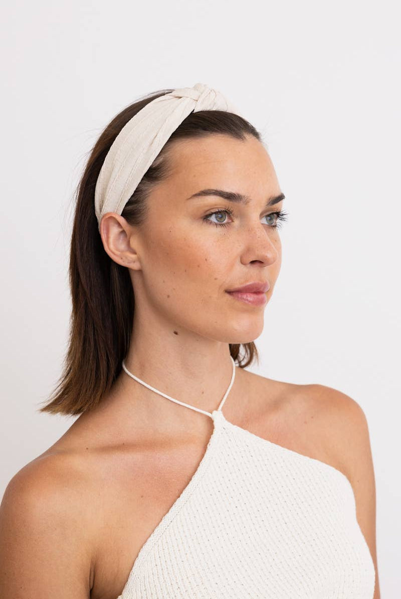 Top Knotted Boho Headband – Natural-Headband-Leto Accessories-The Lovely Closet, Women's Fashion Boutique in Alexandria, KY