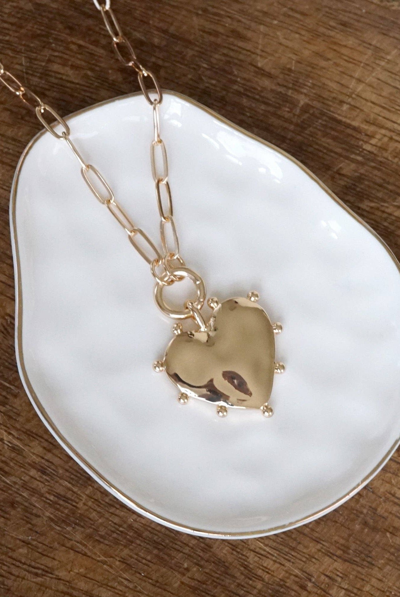 Modern Heart Necklace - Gold-250 Jewelry-PennyLine inc-The Lovely Closet, Women's Fashion Boutique in Alexandria, KY