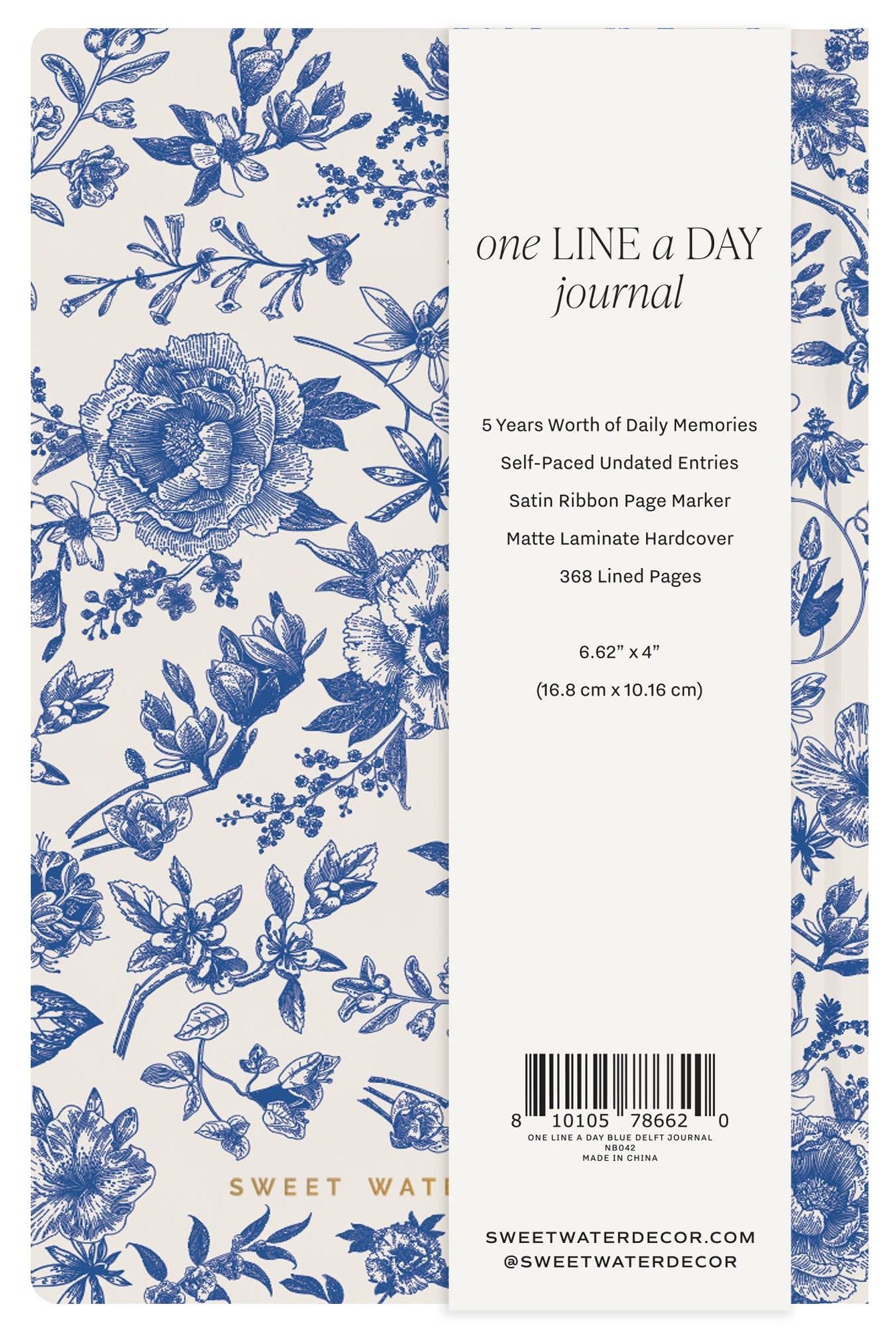 Blue Delft One Line A Day Fabric Journal-310 Gift-Sweet Water Decor-The Lovely Closet, Women's Fashion Boutique in Alexandria, KY