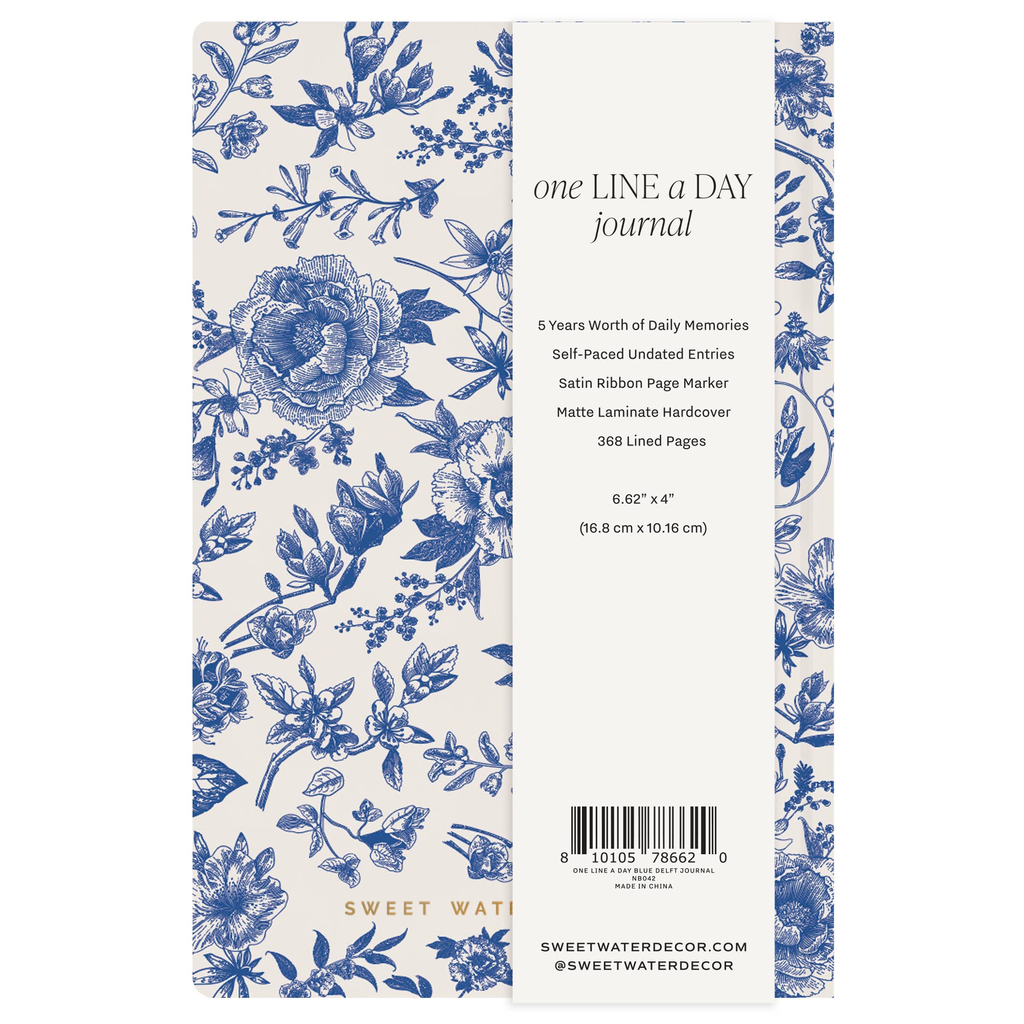 Blue Delft One Line A Day Fabric Journal-310 Gift-Sweet Water Decor-The Lovely Closet, Women's Fashion Boutique in Alexandria, KY