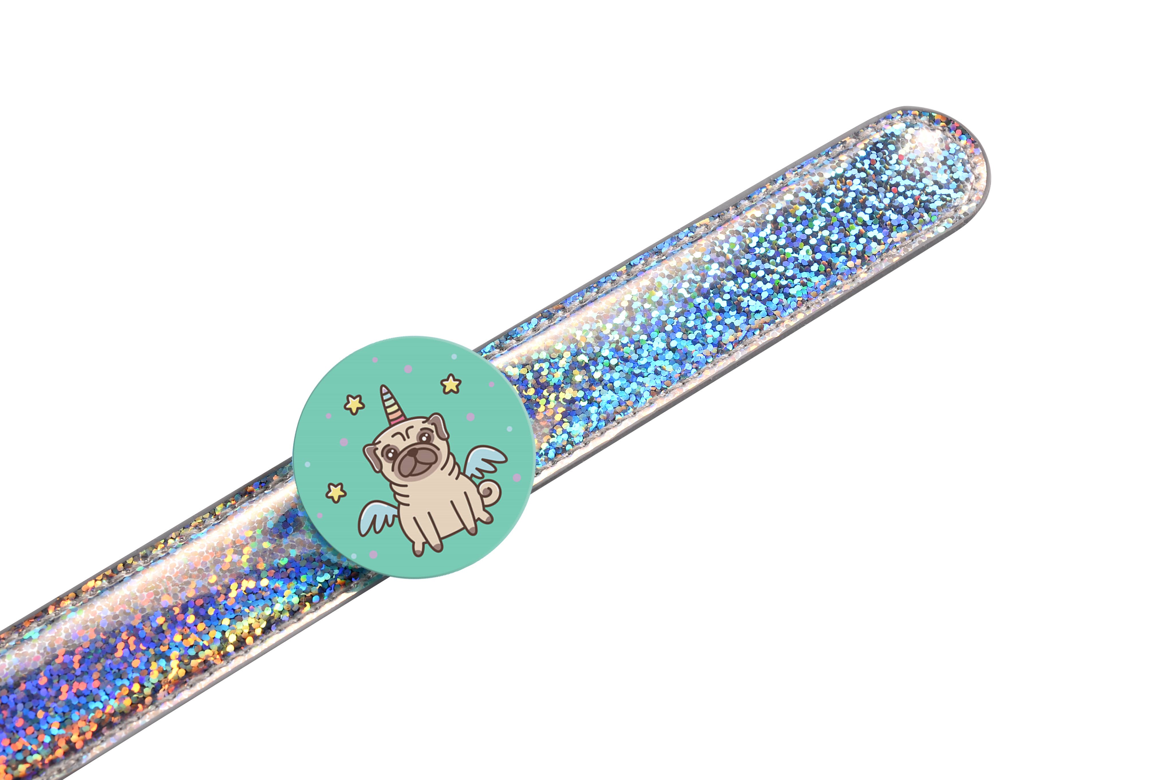 Glitter Slap Bracelet with 3D Image-Shifting Charms-310 Gift-Frog Sac-The Lovely Closet, Women's Fashion Boutique in Alexandria, KY