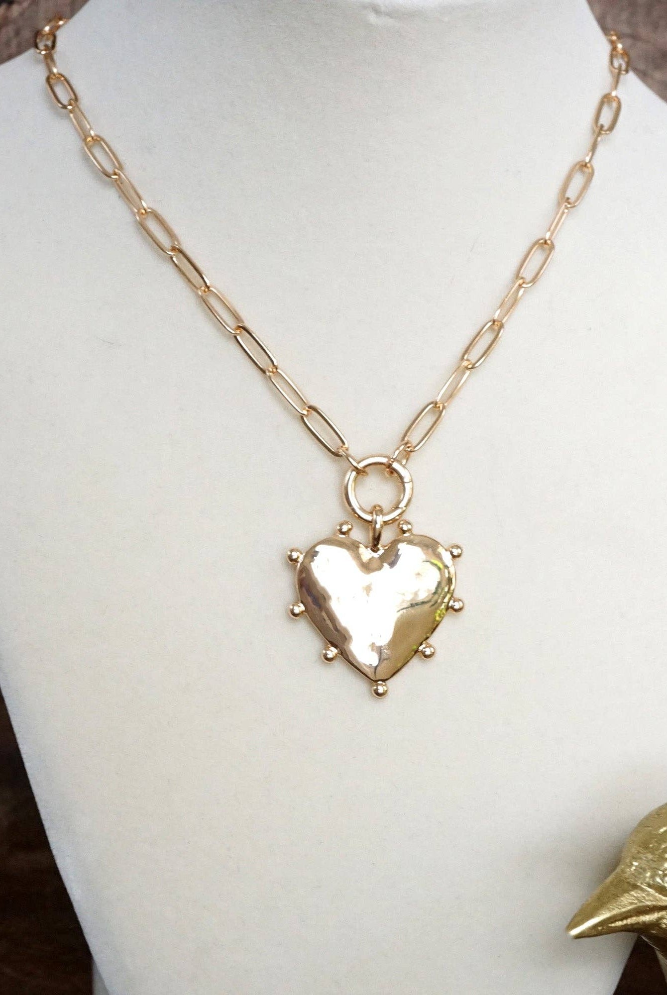 Modern Heart Necklace - Gold-250 Jewelry-PennyLine inc-The Lovely Closet, Women's Fashion Boutique in Alexandria, KY