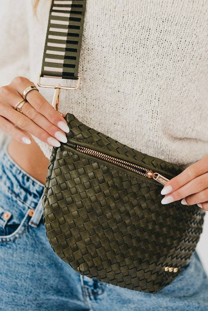 Westlyn Woven Bum Bag - Brown-290 Bag/Handbags-Pretty Simple-The Lovely Closet, Women's Fashion Boutique in Alexandria, KY