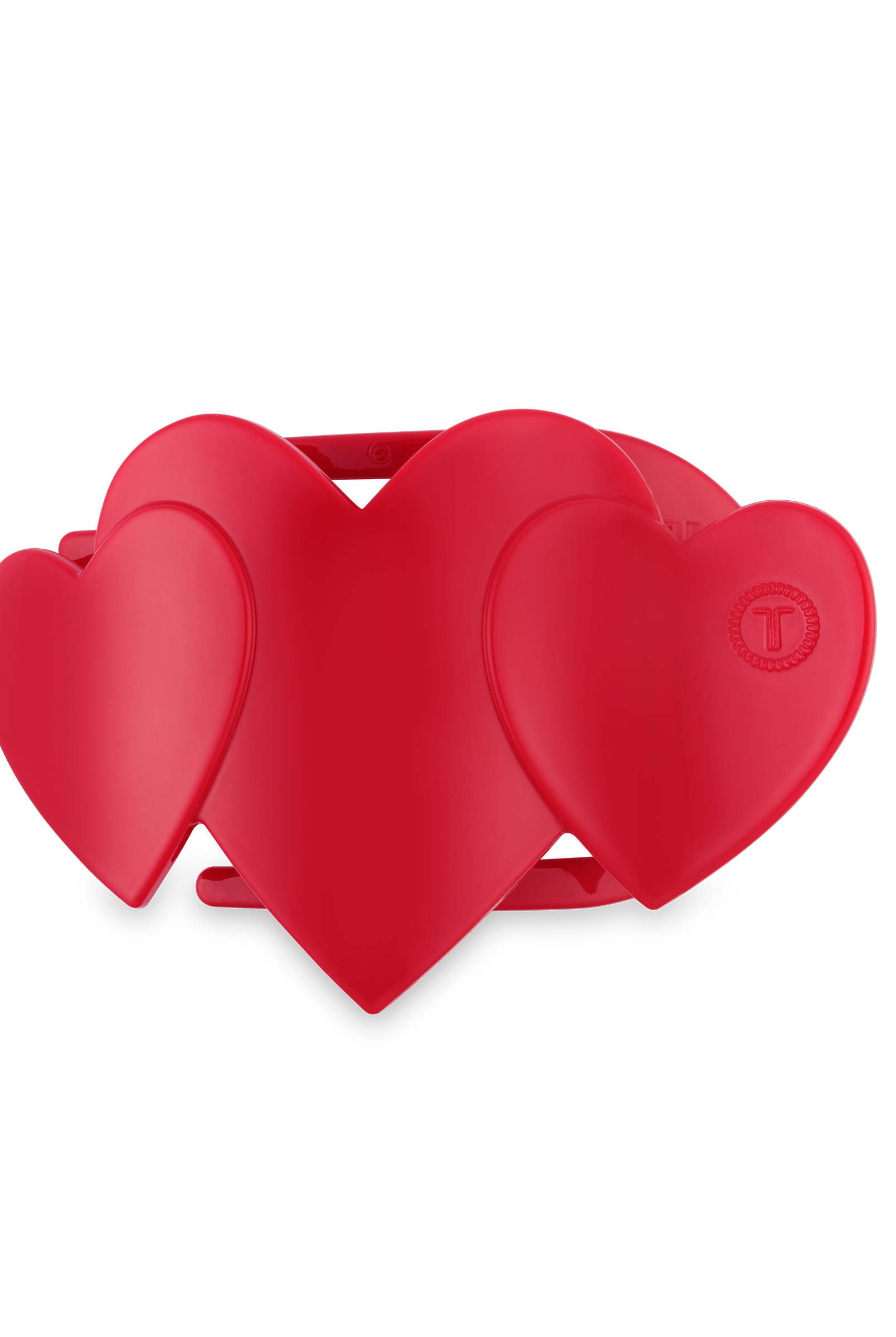 Flat Hair Clip | Small | Red Heart to Heart-300 Headwear-TELETIES-The Lovely Closet, Women's Fashion Boutique in Alexandria, KY