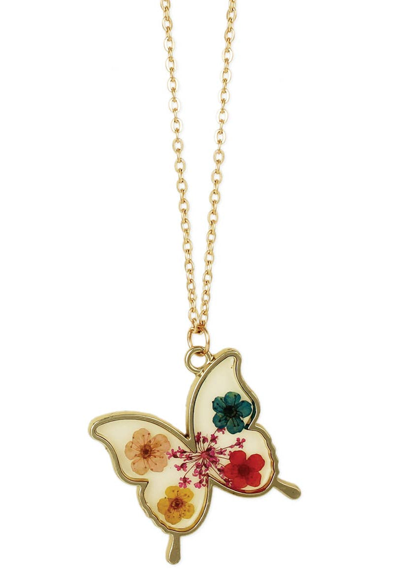 Butterfly Bouquet Dried Flower Necklace-280 Accessories-ZAD-The Lovely Closet, Women's Fashion Boutique in Alexandria, KY