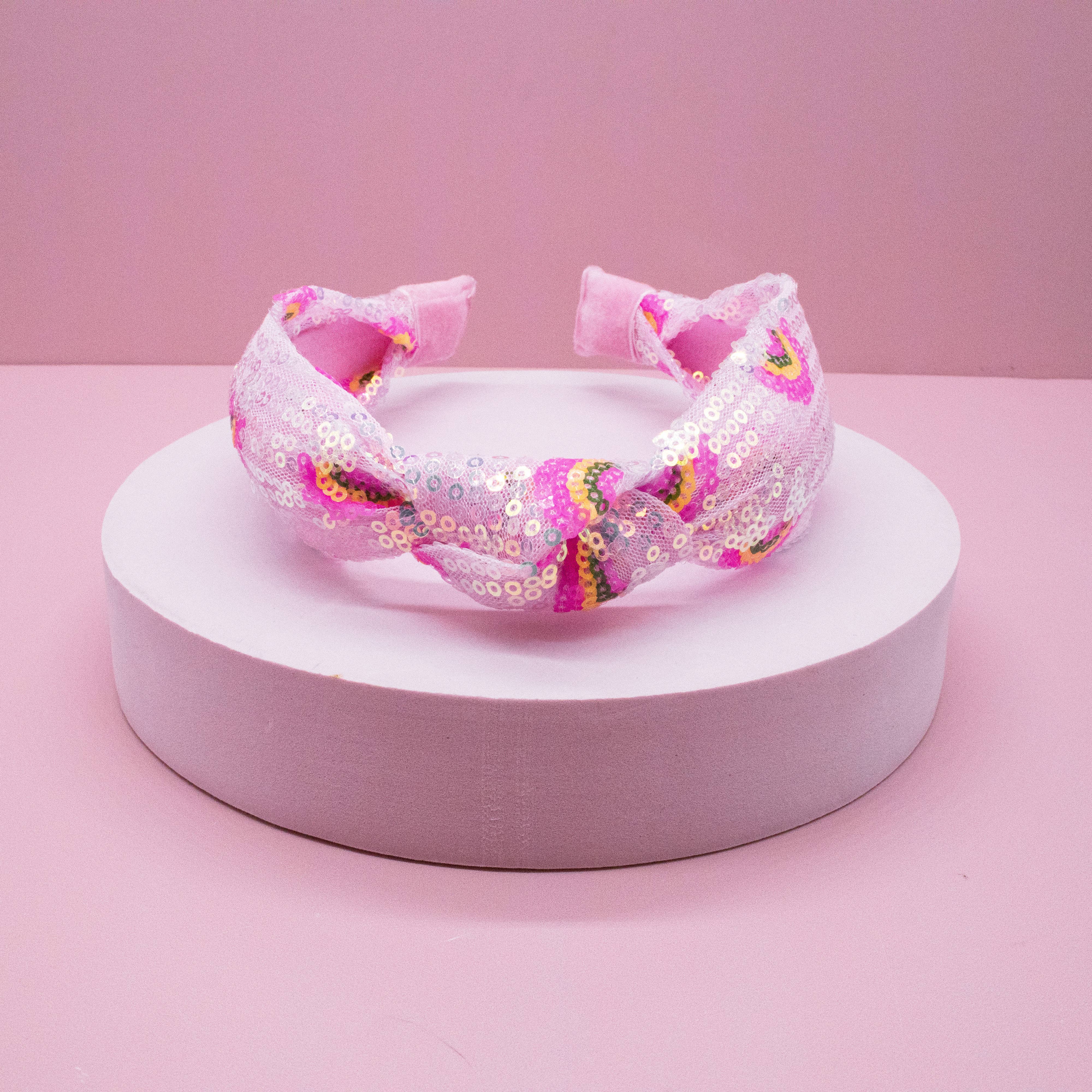 Kids Sequin Knot Headband - Rainbow: Pink-360 Carolines Closet-Frog Sac-The Lovely Closet, Women's Fashion Boutique in Alexandria, KY
