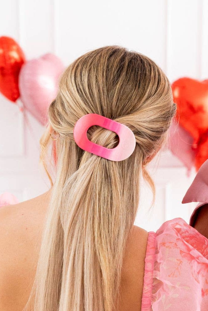 Flat Round Hair Clip | Medium | Kiss & Tell-300 Headwear-TELETIES-The Lovely Closet, Women's Fashion Boutique in Alexandria, KY