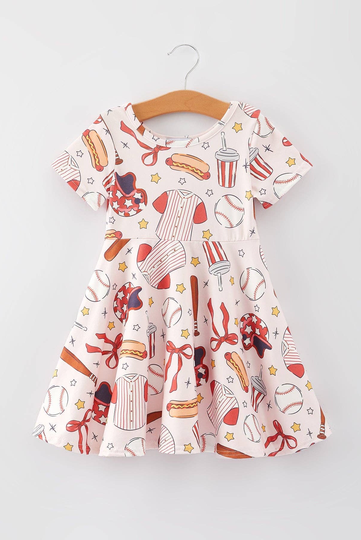 Baseball Print Girls Dress-360 Carolines Closet-Rylee Faith Designs-The Lovely Closet, Women's Fashion Boutique in Alexandria, KY
