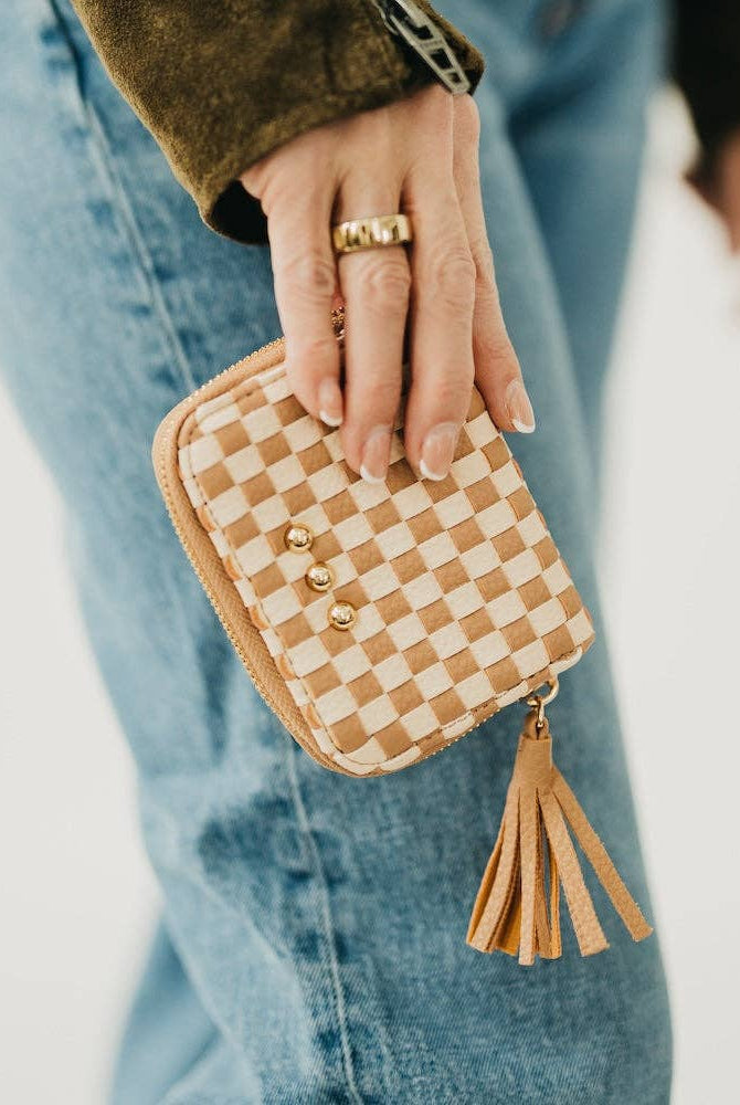 Wynona Woven Wallet - Checkered Brown-280 Accessories-Pretty Simple-The Lovely Closet, Women's Fashion Boutique in Alexandria, KY