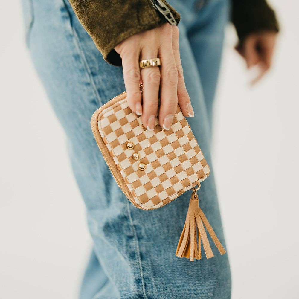 Wynona Woven Wallet - Checkered Brown-280 Accessories-Pretty Simple-The Lovely Closet, Women's Fashion Boutique in Alexandria, KY