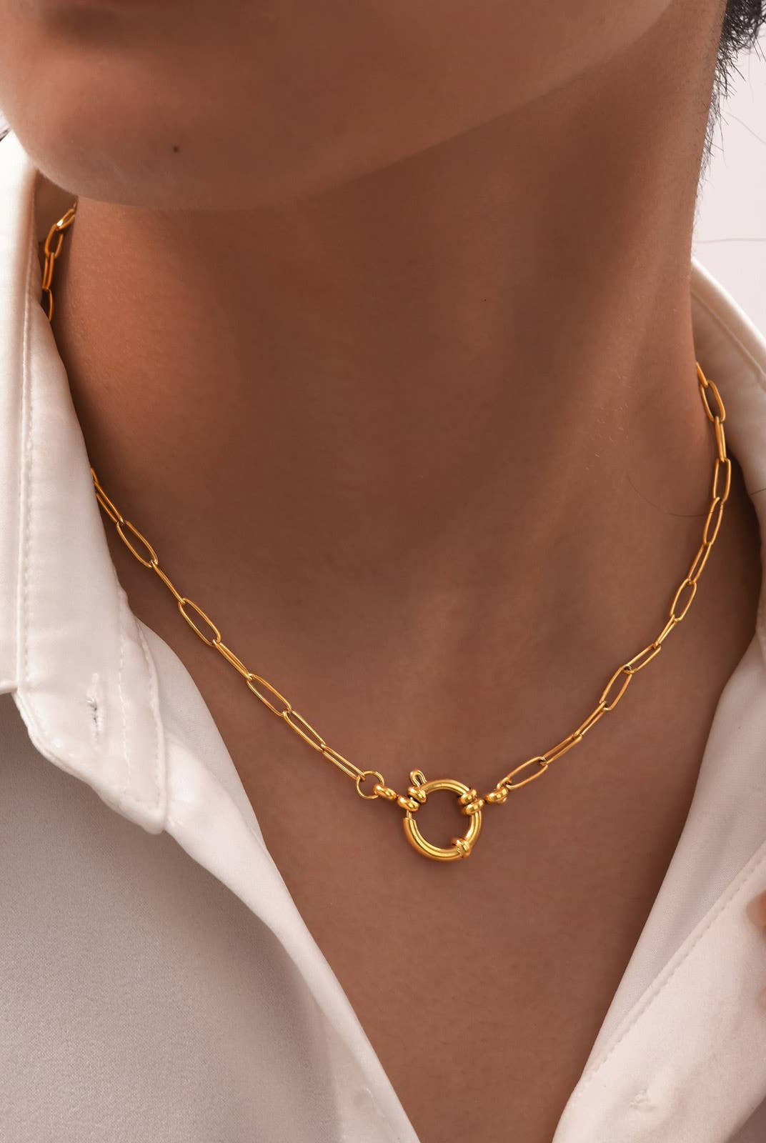 Hypoallergenic Circle Pendant Necklace-280 Accessories-JOSSLYN by wall to wall-The Lovely Closet, Women's Fashion Boutique in Alexandria, KY