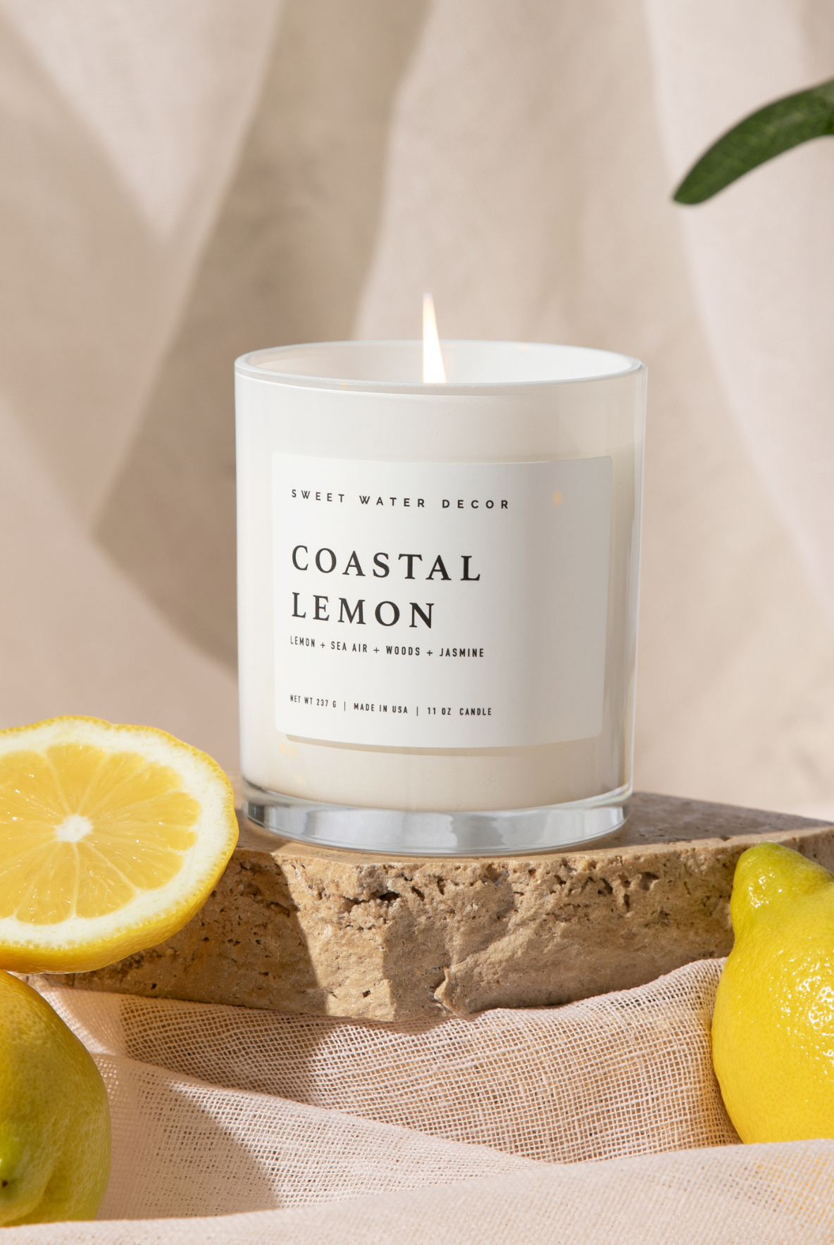 Coastal Lemon 11 oz Soy Candle-310 Gift-Sweet Water Decor-The Lovely Closet, Women's Fashion Boutique in Alexandria, KY