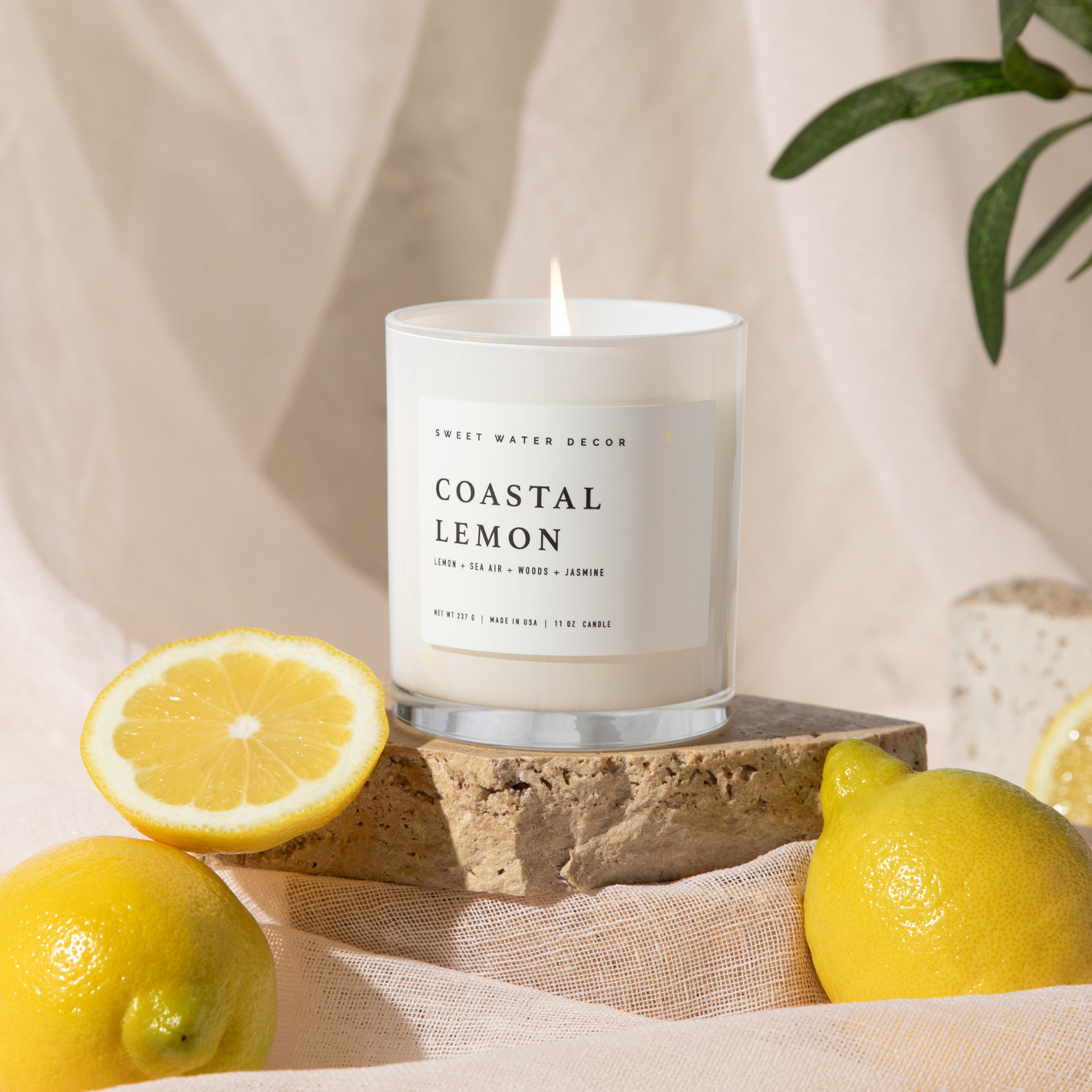 Coastal Lemon 11 oz Soy Candle-310 Gift-Sweet Water Decor-The Lovely Closet, Women's Fashion Boutique in Alexandria, KY