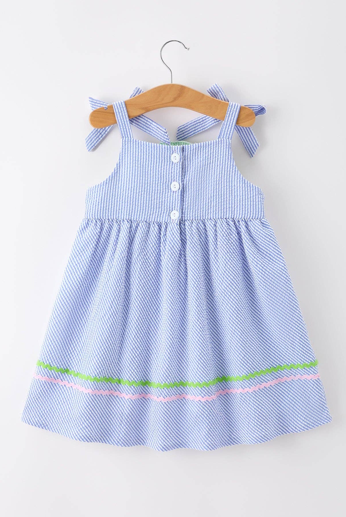 Watermelon Striped Girls Dress-360 Carolines Closet-Rylee Faith Designs-The Lovely Closet, Women's Fashion Boutique in Alexandria, KY