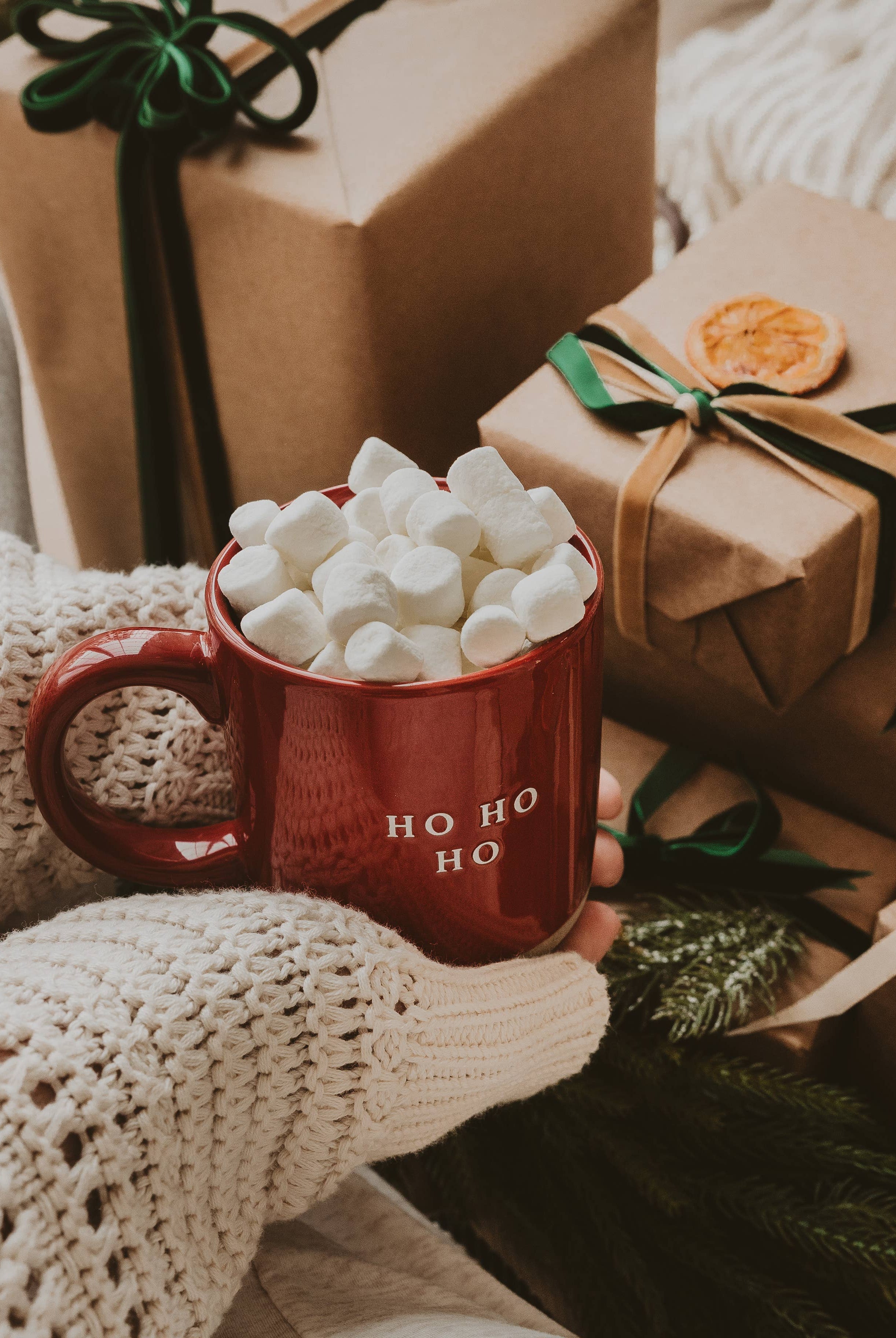 Ho Ho Ho Red Stoneware Coffee Mug-310 Gift-Sweet Water Decor-The Lovely Closet, Women's Fashion Boutique in Alexandria, KY