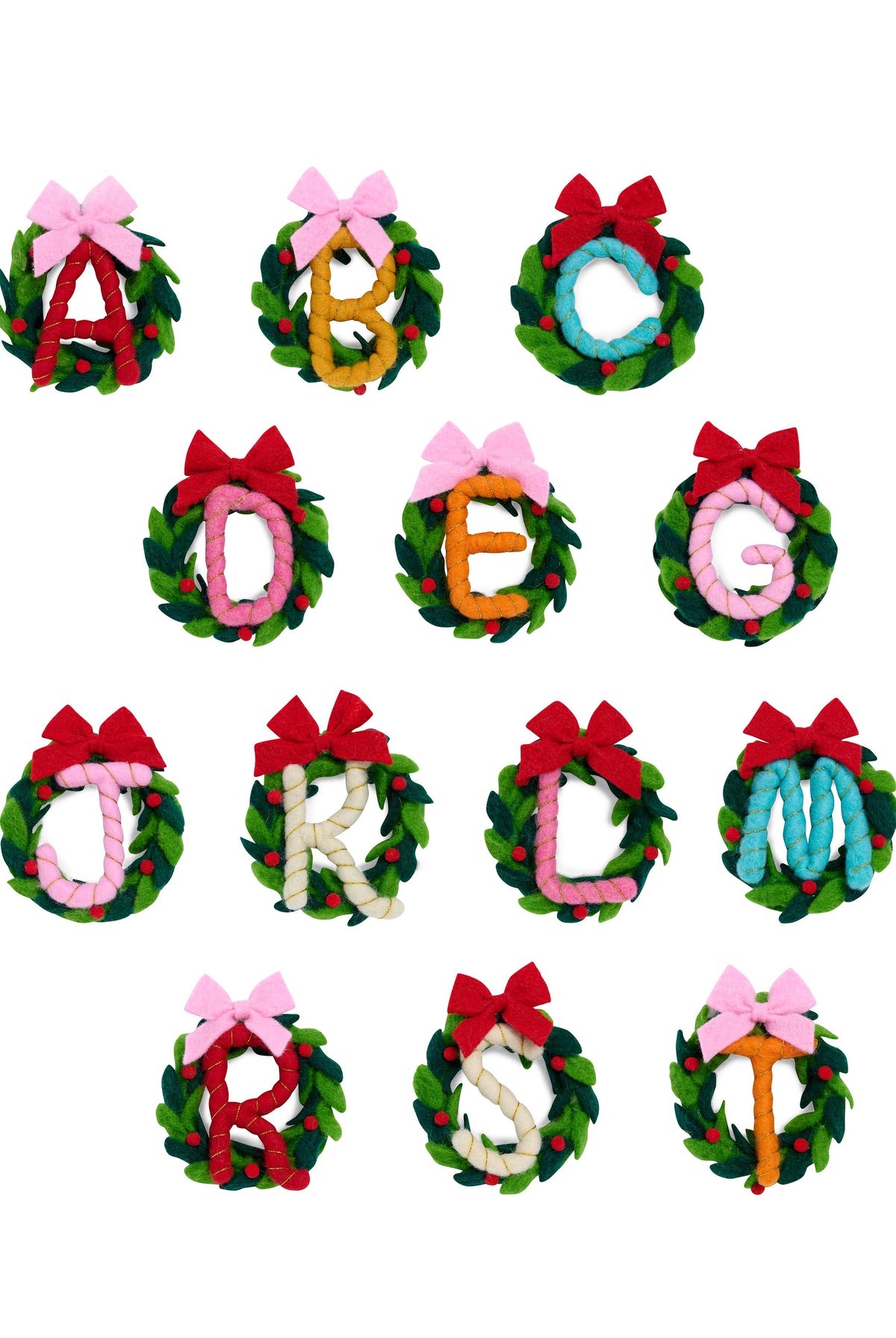 Initial Wreath Ornaments-350 Holiday-Shiraleah-The Lovely Closet, Women's Fashion Boutique in Alexandria, KY
